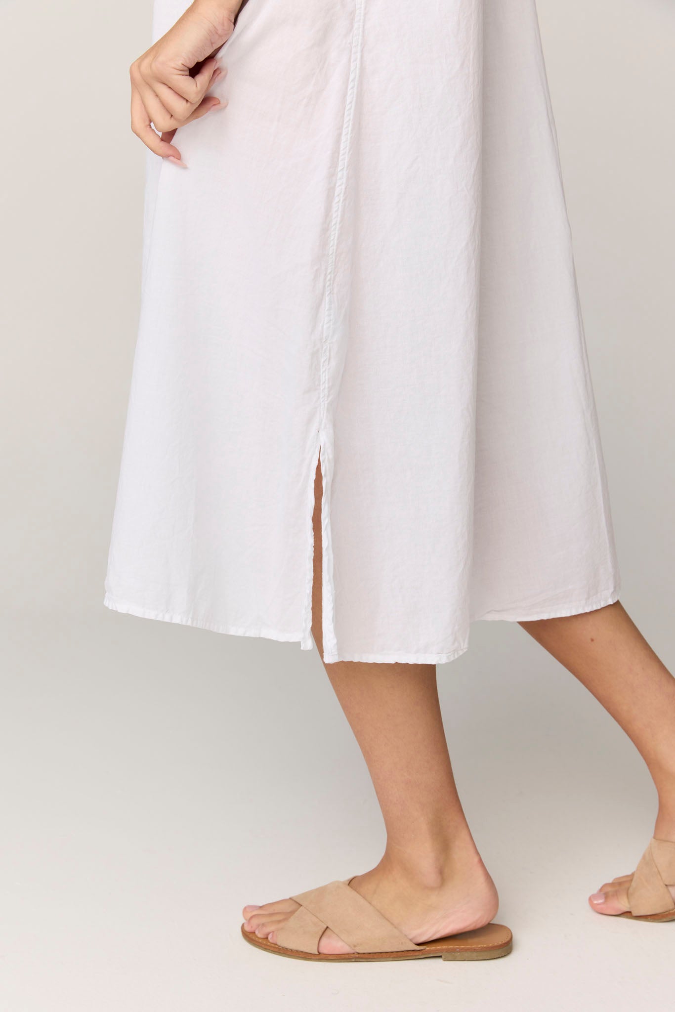 DEVOILE SHIRT DRESS - BLANC