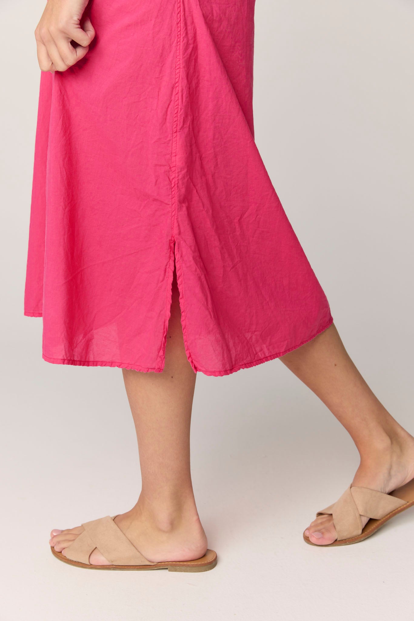 DEVOILE SHIRT DRESS - RASPBERRY