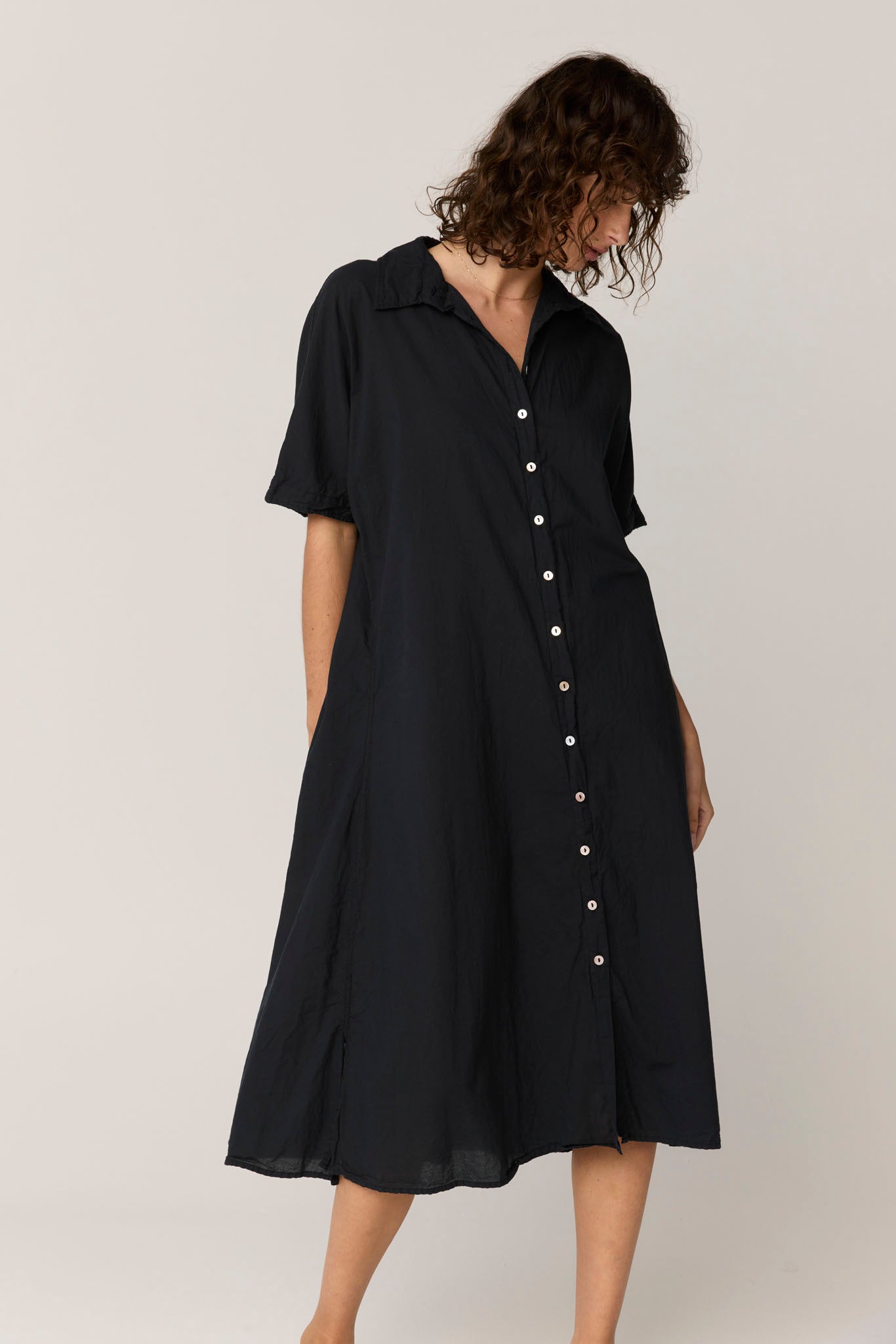 DEVOILE SHIRT DRESS - NOIR