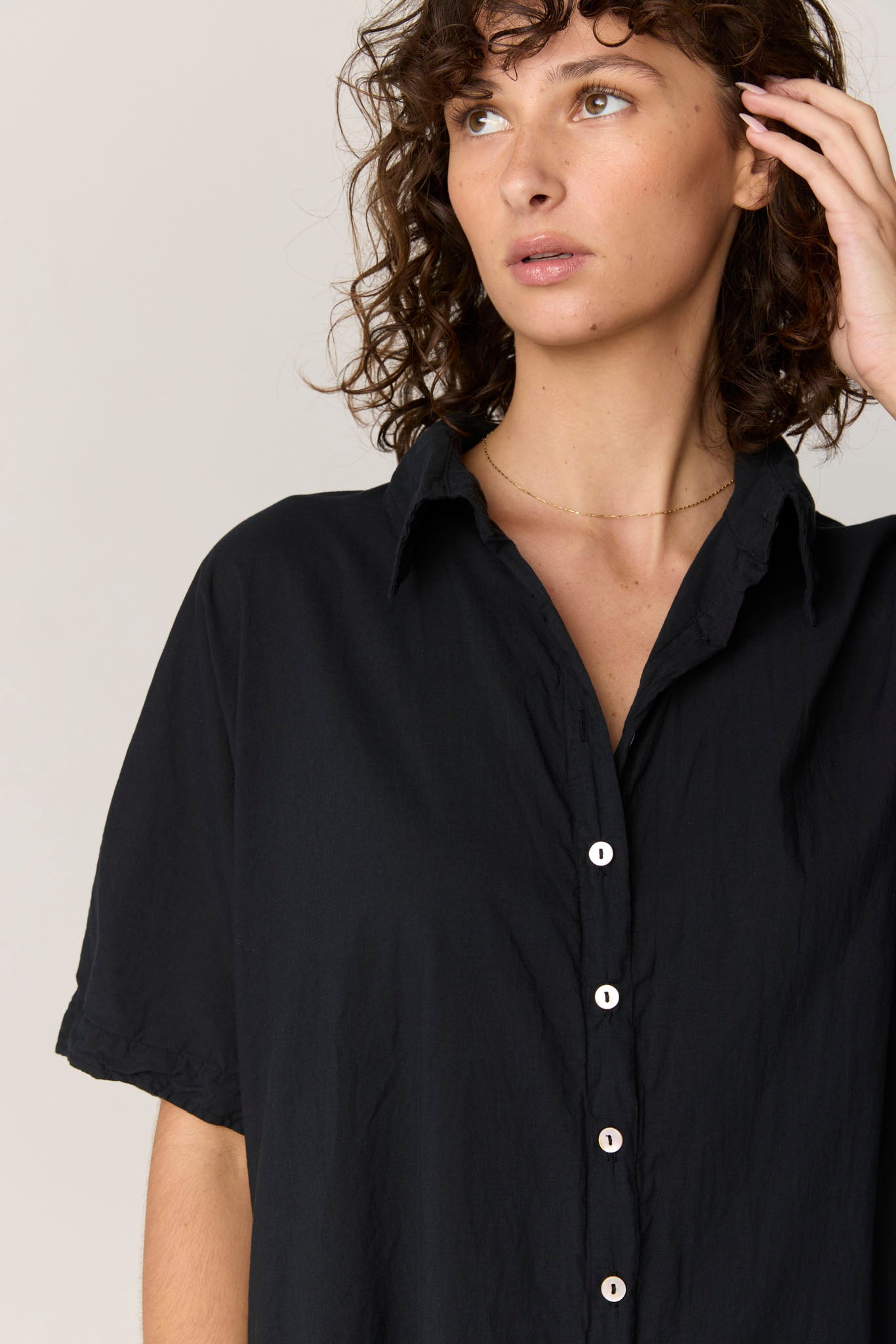 DEVOILE SHIRT DRESS - NOIR