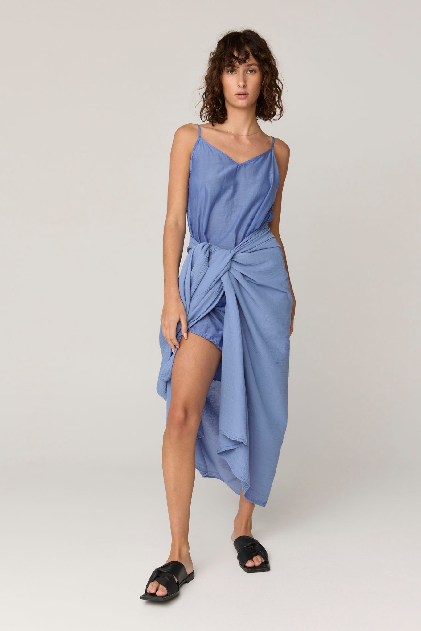 CRINKLE SCARF - CORNFLOWER