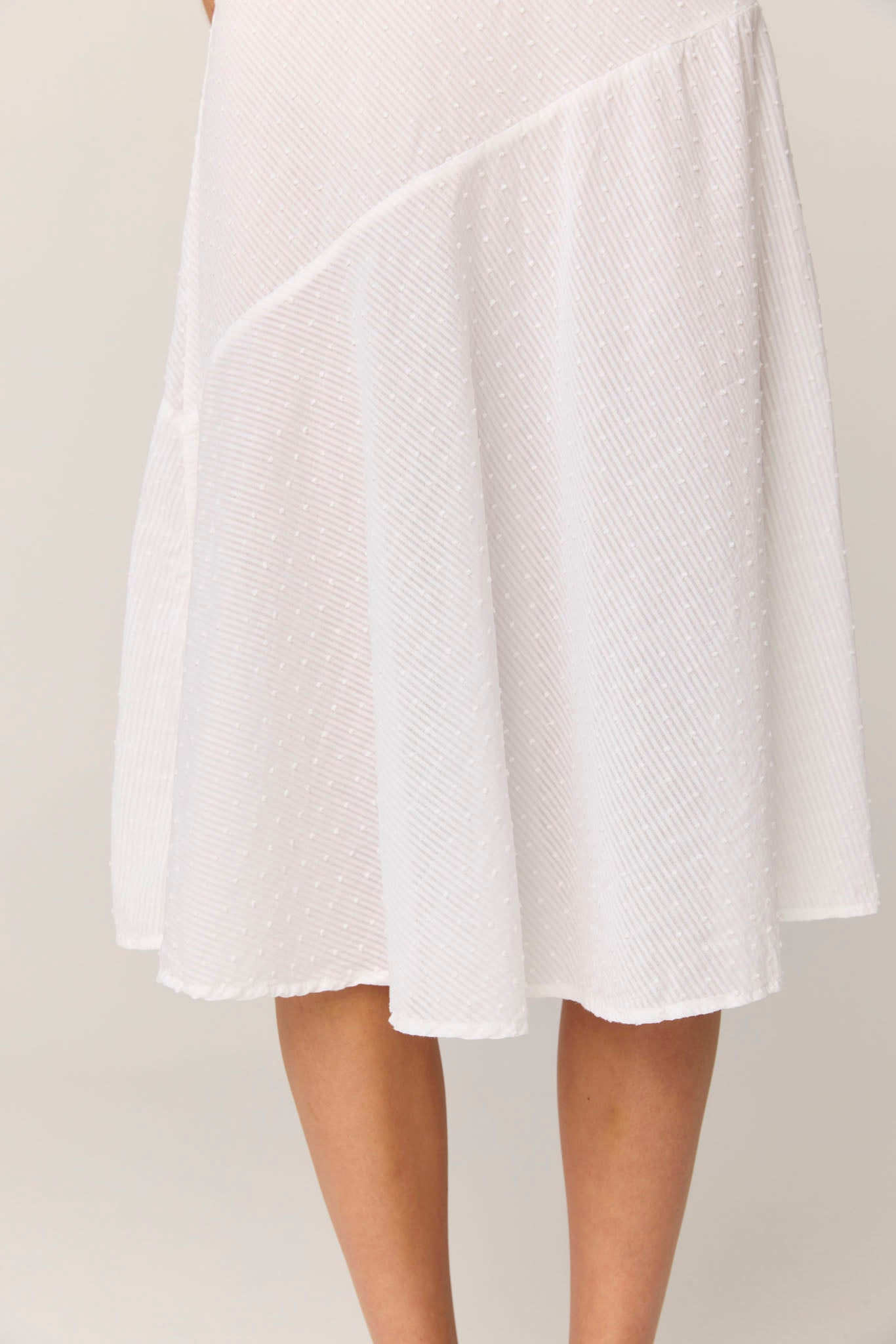 FLOCKY BIAS DRESS - BLANC