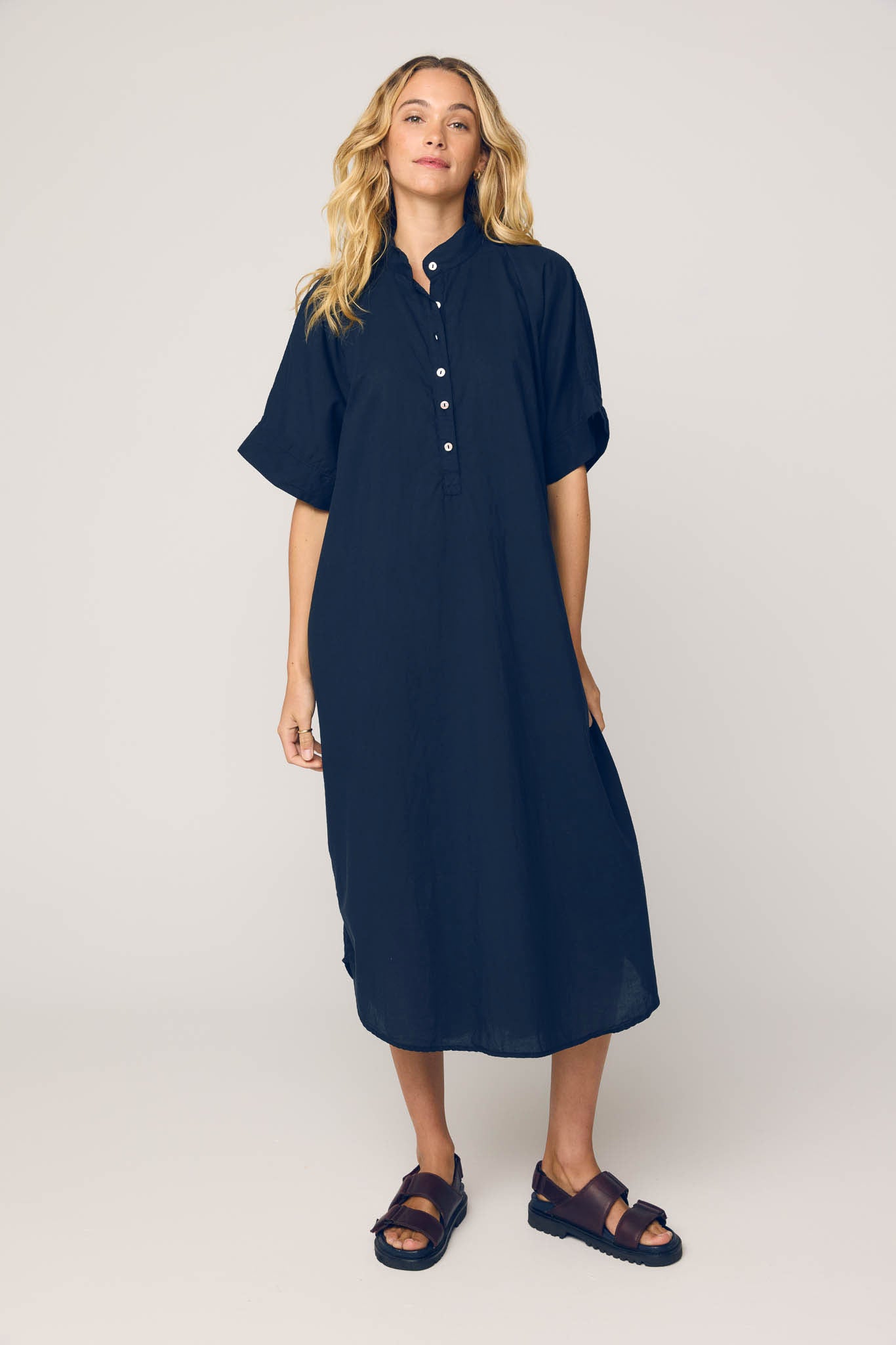 AVERY SHIRT DRESS - DARK NAVY