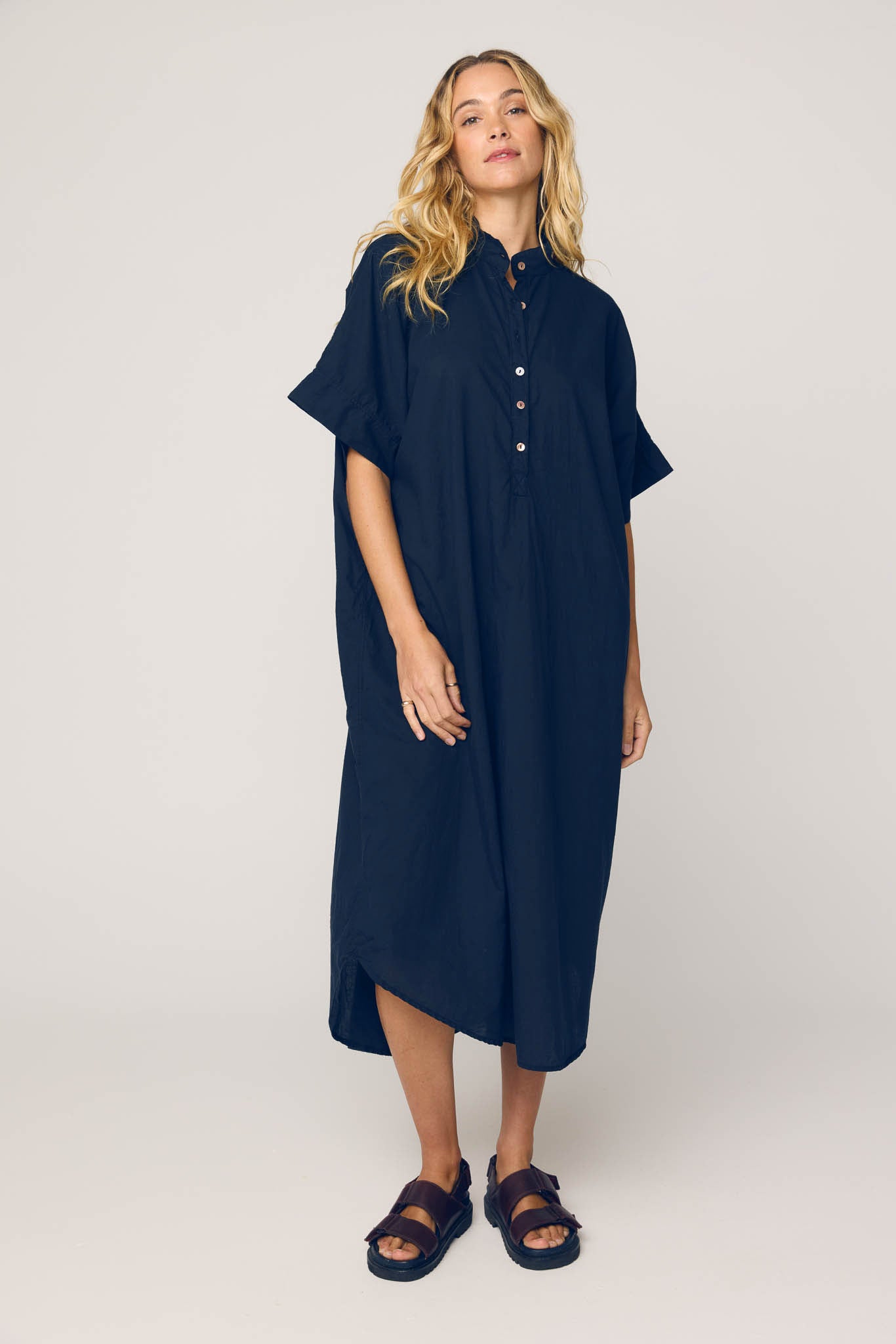AVERY SHIRT DRESS - DARK NAVY