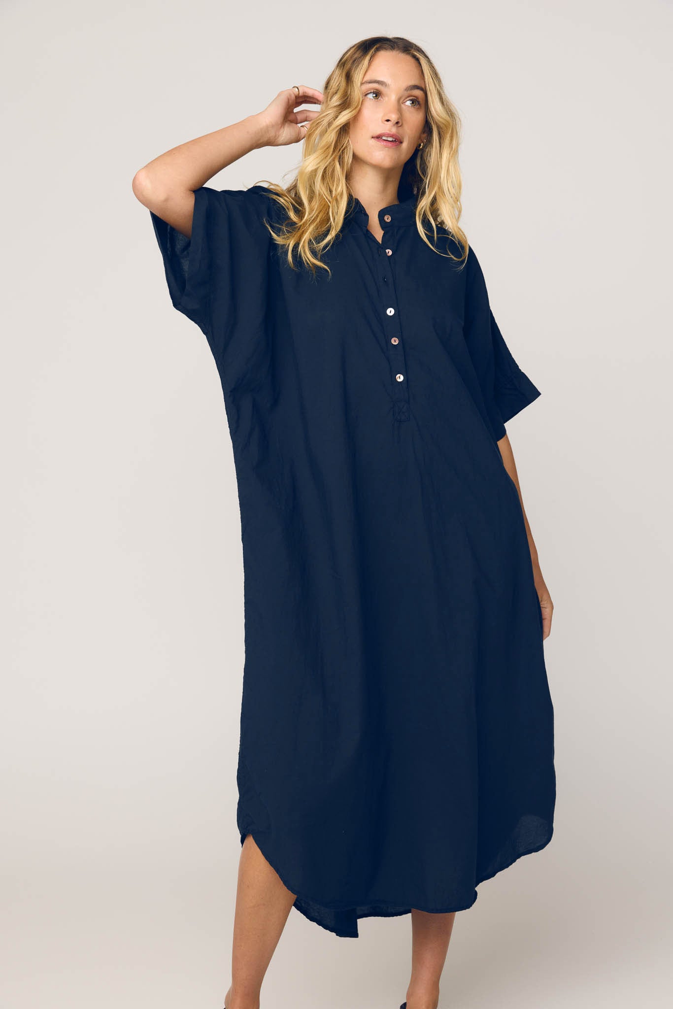 AVERY SHIRT DRESS - DARK NAVY