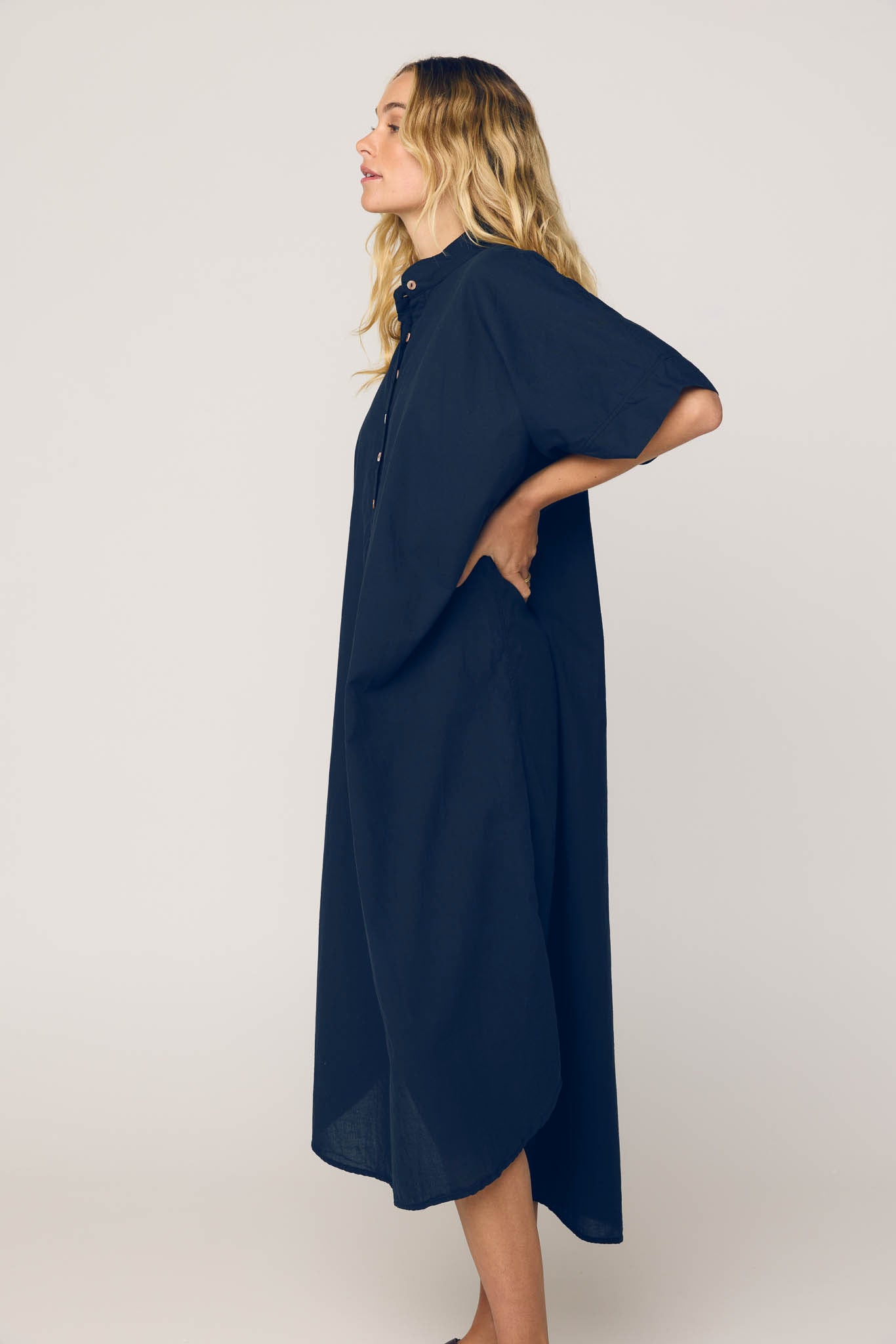 AVERY SHIRT DRESS - DARK NAVY