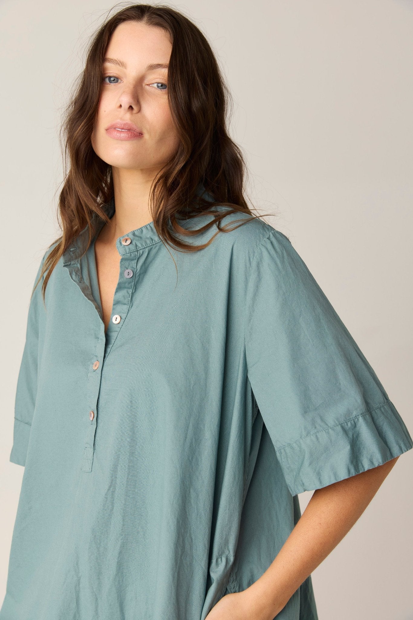 SHORE SHIRT DRESS - LAGOON (PRE - ORDER) - Primness