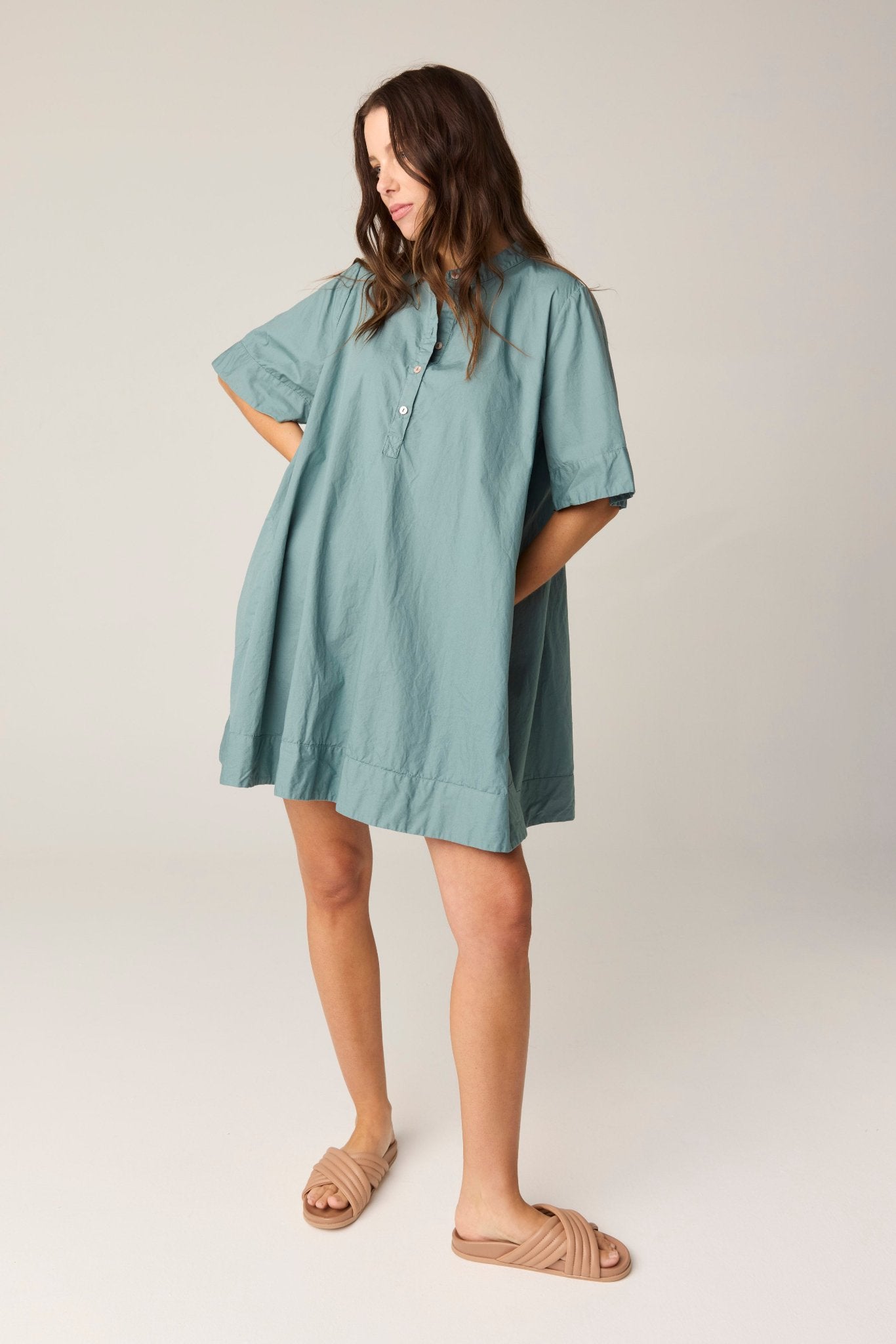 SHORE SHIRT DRESS - LAGOON (PRE - ORDER) - Primness