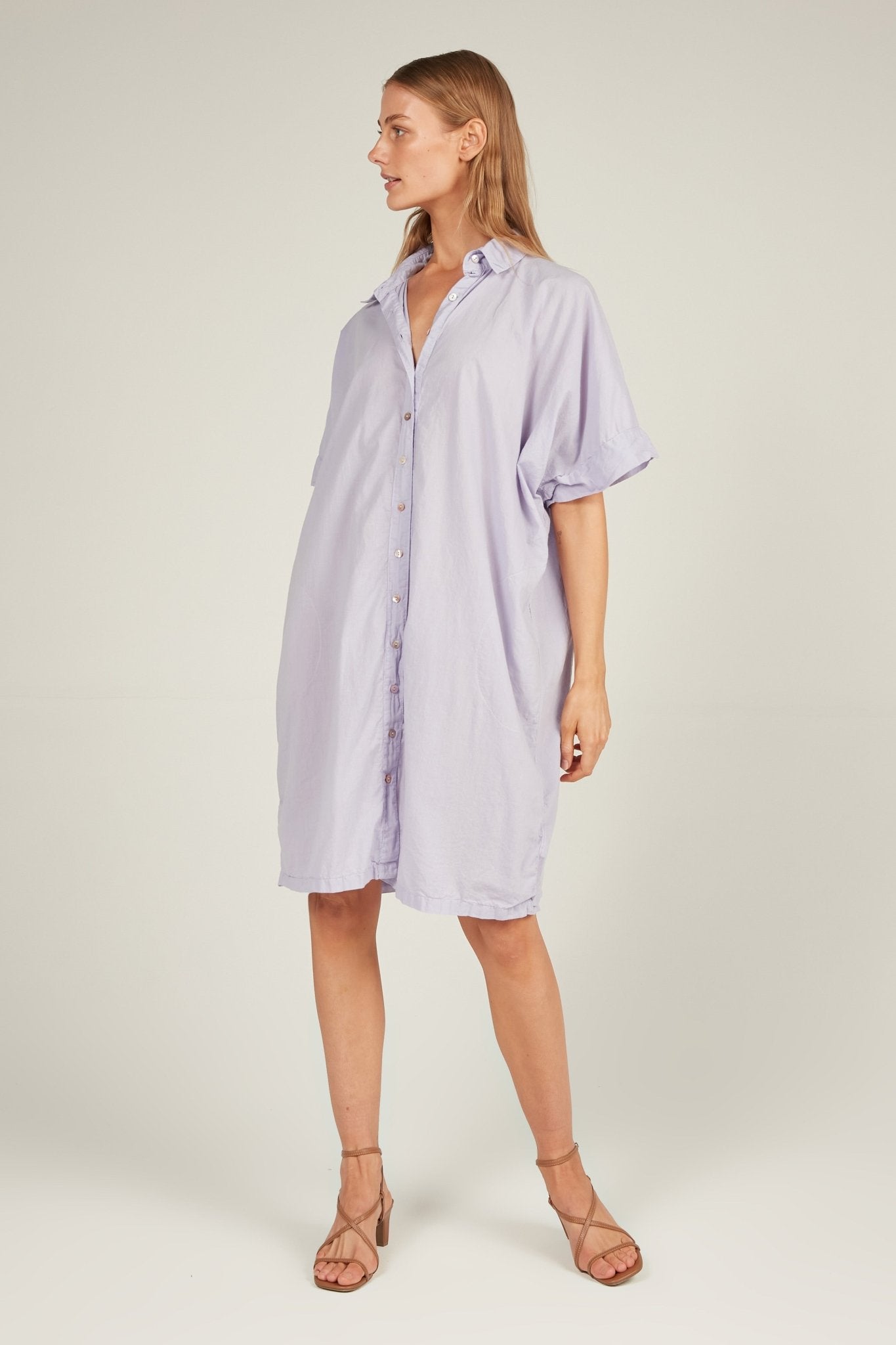 HOLIDAY SHIRT DRESS - LILAC - Primness
