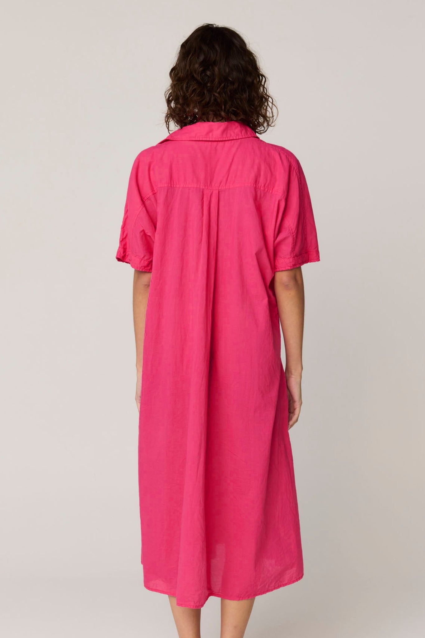 DEVOILE SHIRT DRESS - RASPBERRY