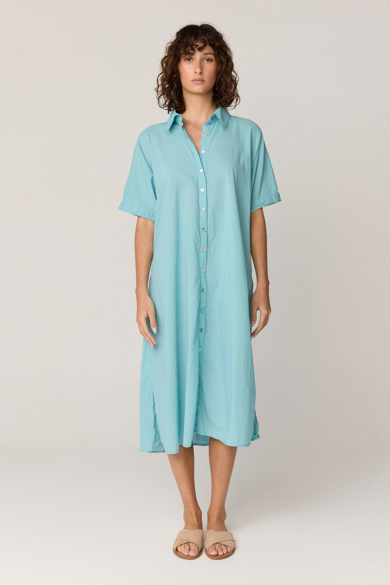 DEVOILE SHIRT DRESS - SEA FOAM
