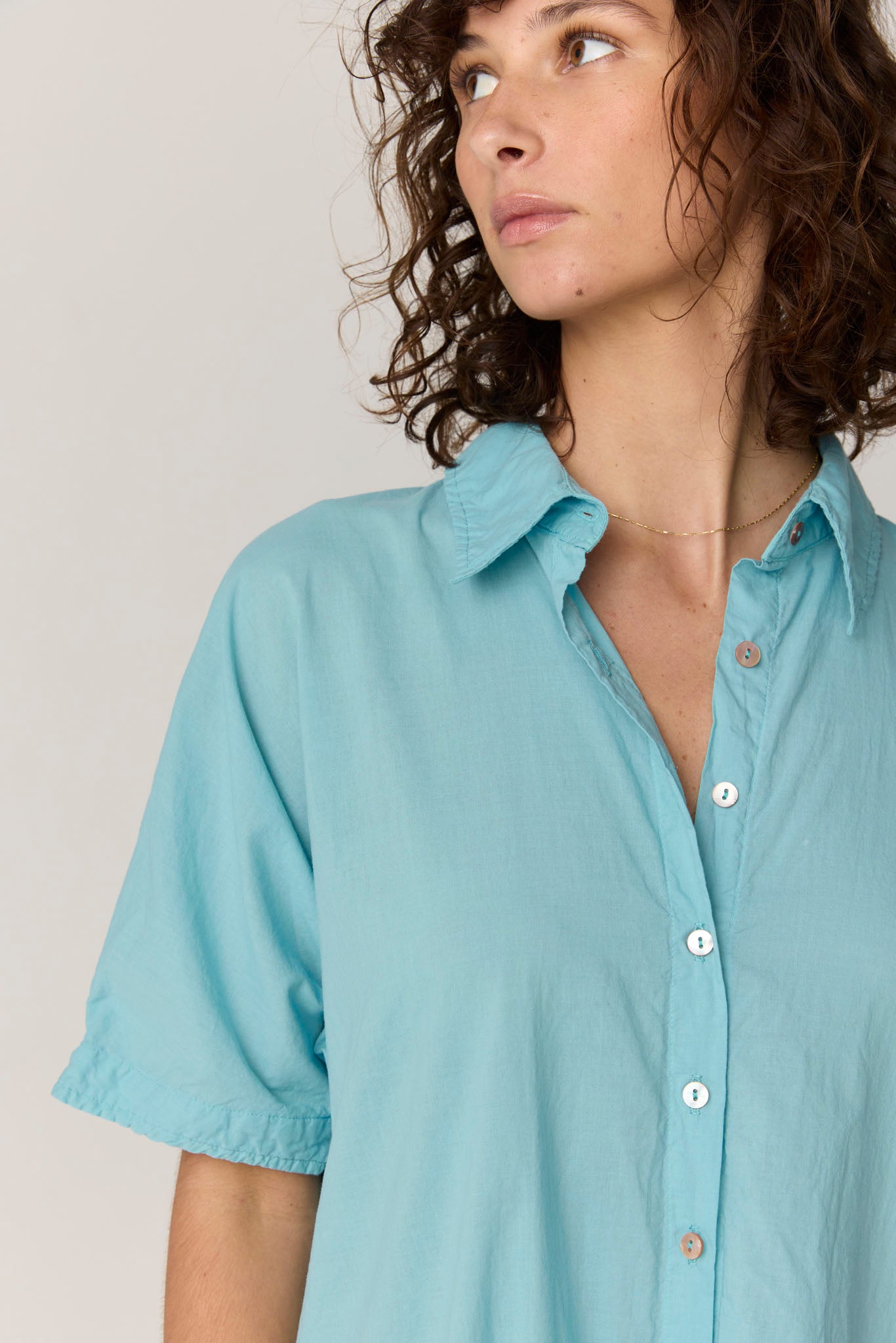 DEVOILE SHIRT DRESS - SEA FOAM