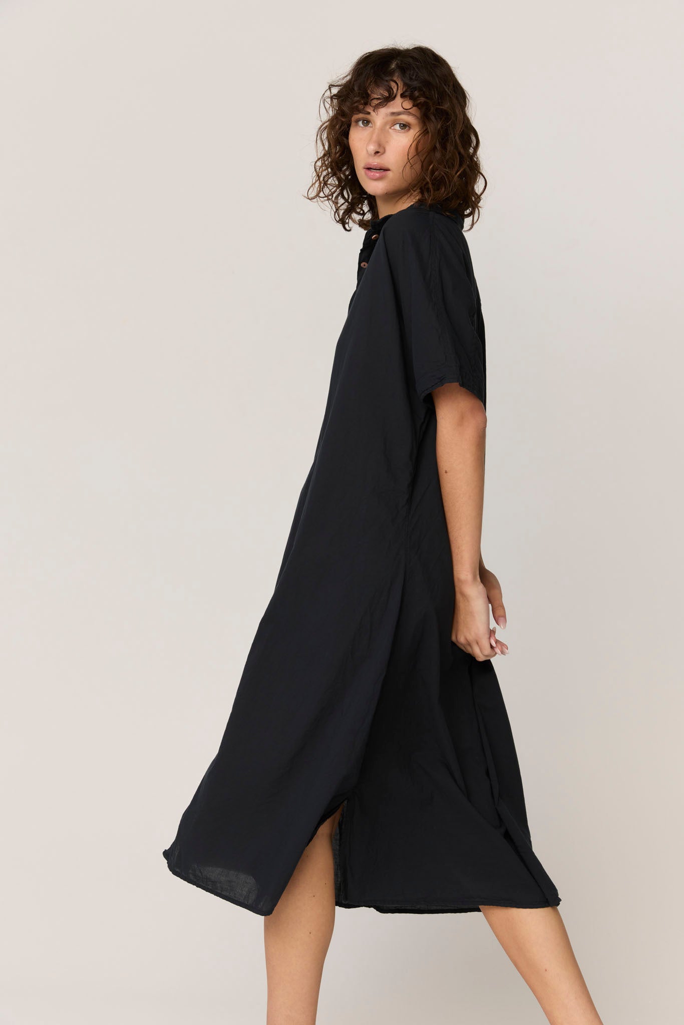 DEVOILE SHIRT DRESS - NOIR