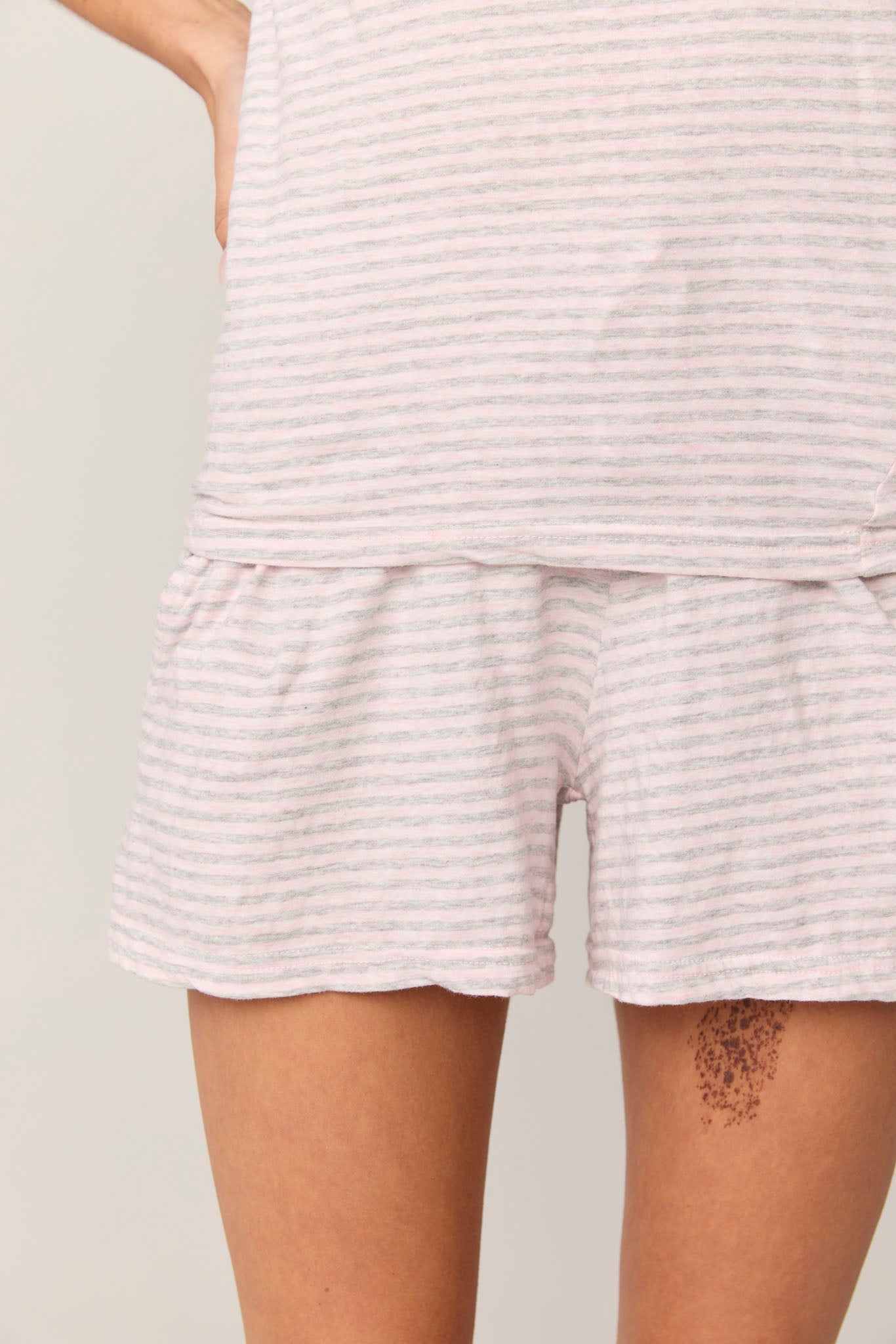 STRIPE TANK - PINK & GREY