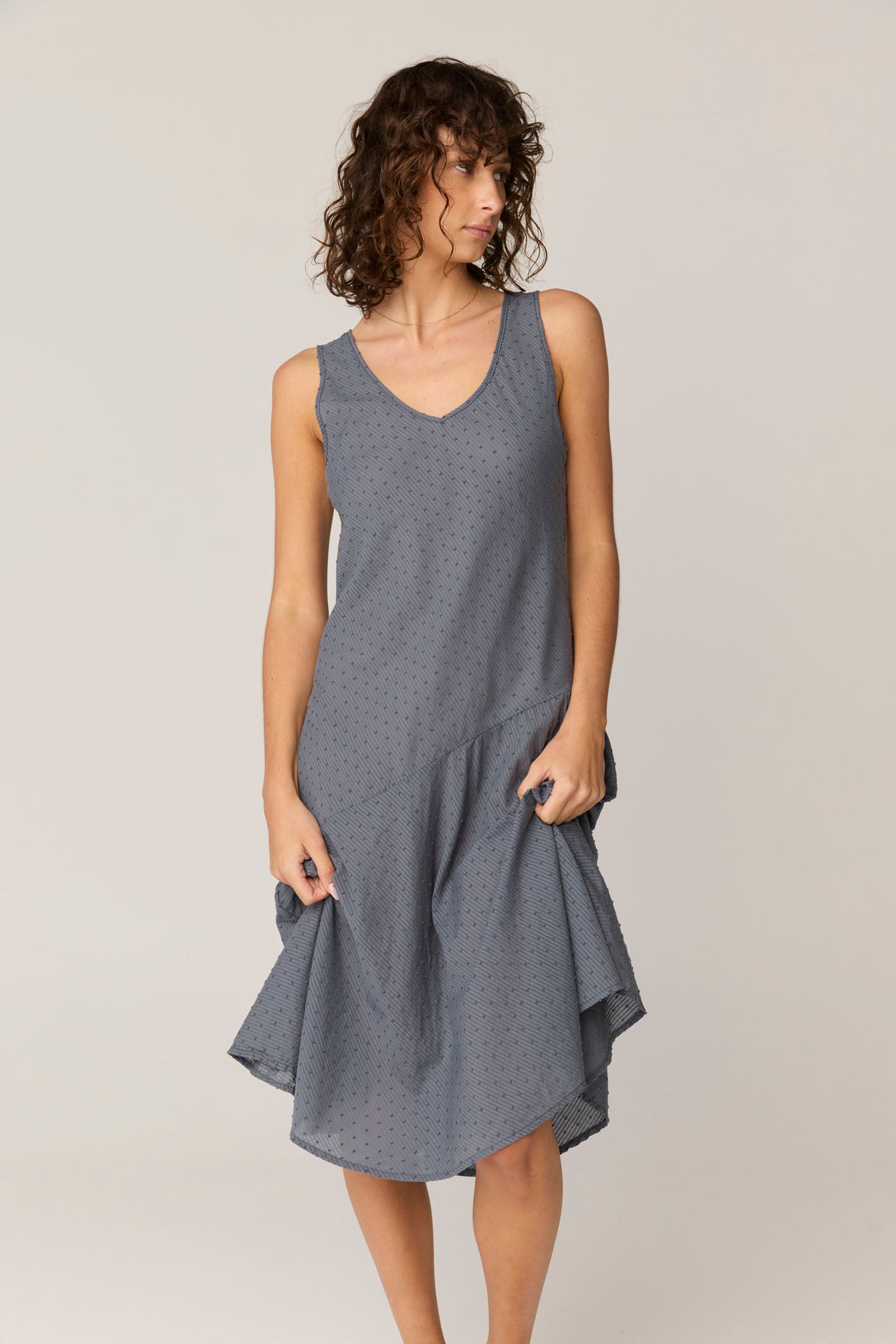 FLOCKY BIAS DRESS - FOSSIL