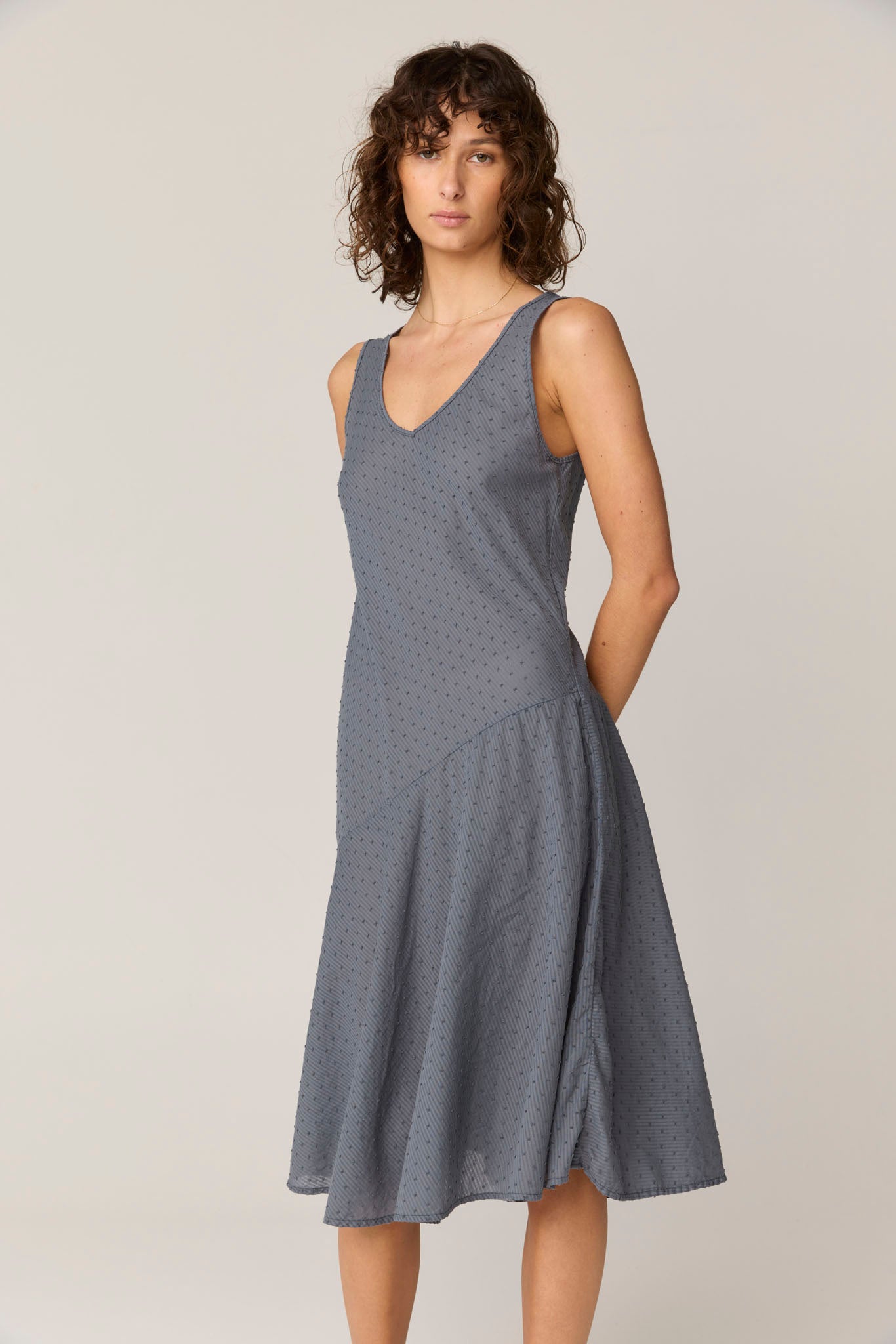 FLOCKY BIAS DRESS - FOSSIL