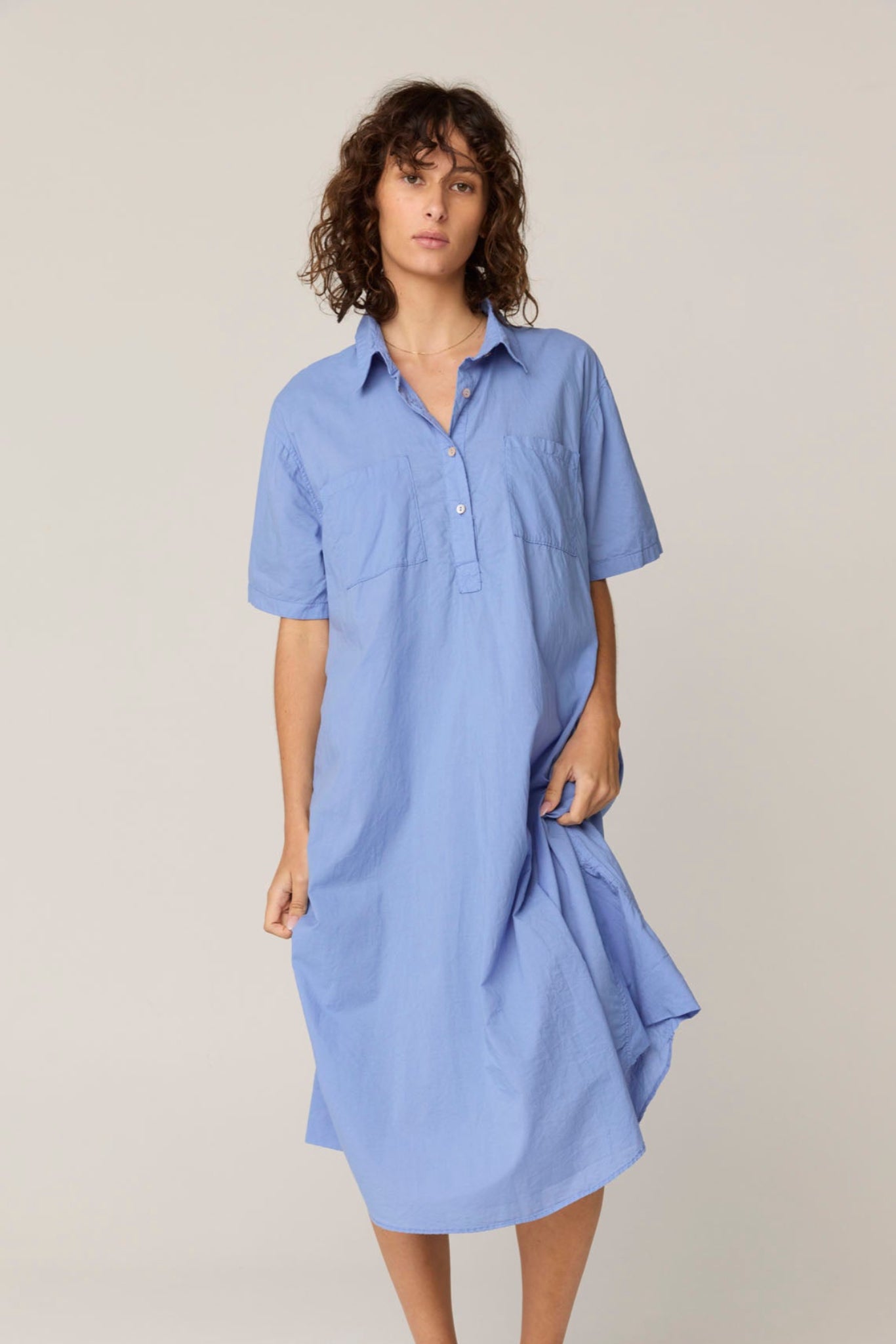 LALA SHIRT DRESS - CORNFLOWER