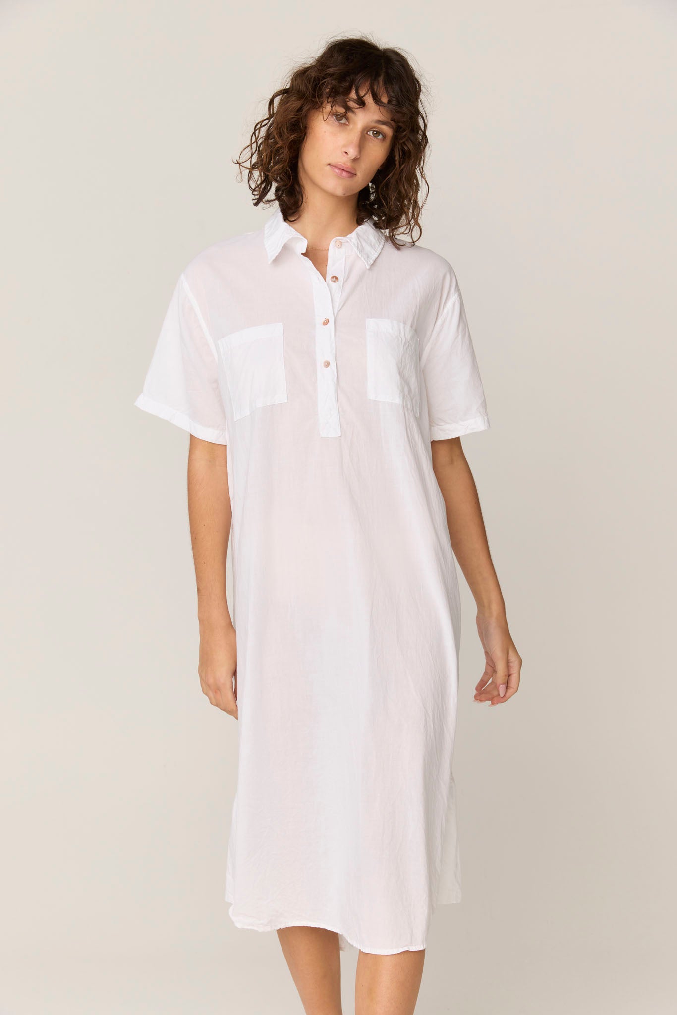 LALA SHIRT DRESS - BLANC