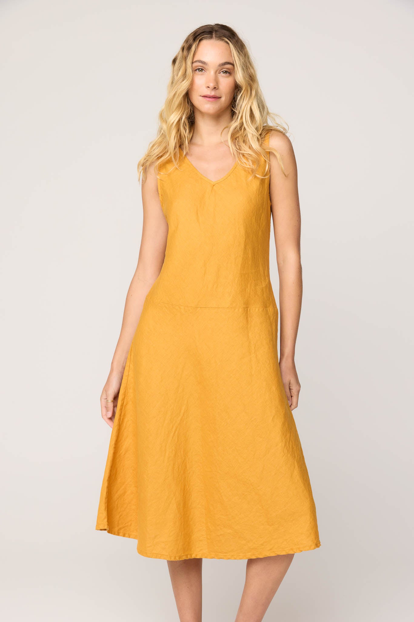 PALM BIAS DRESS - HONEY