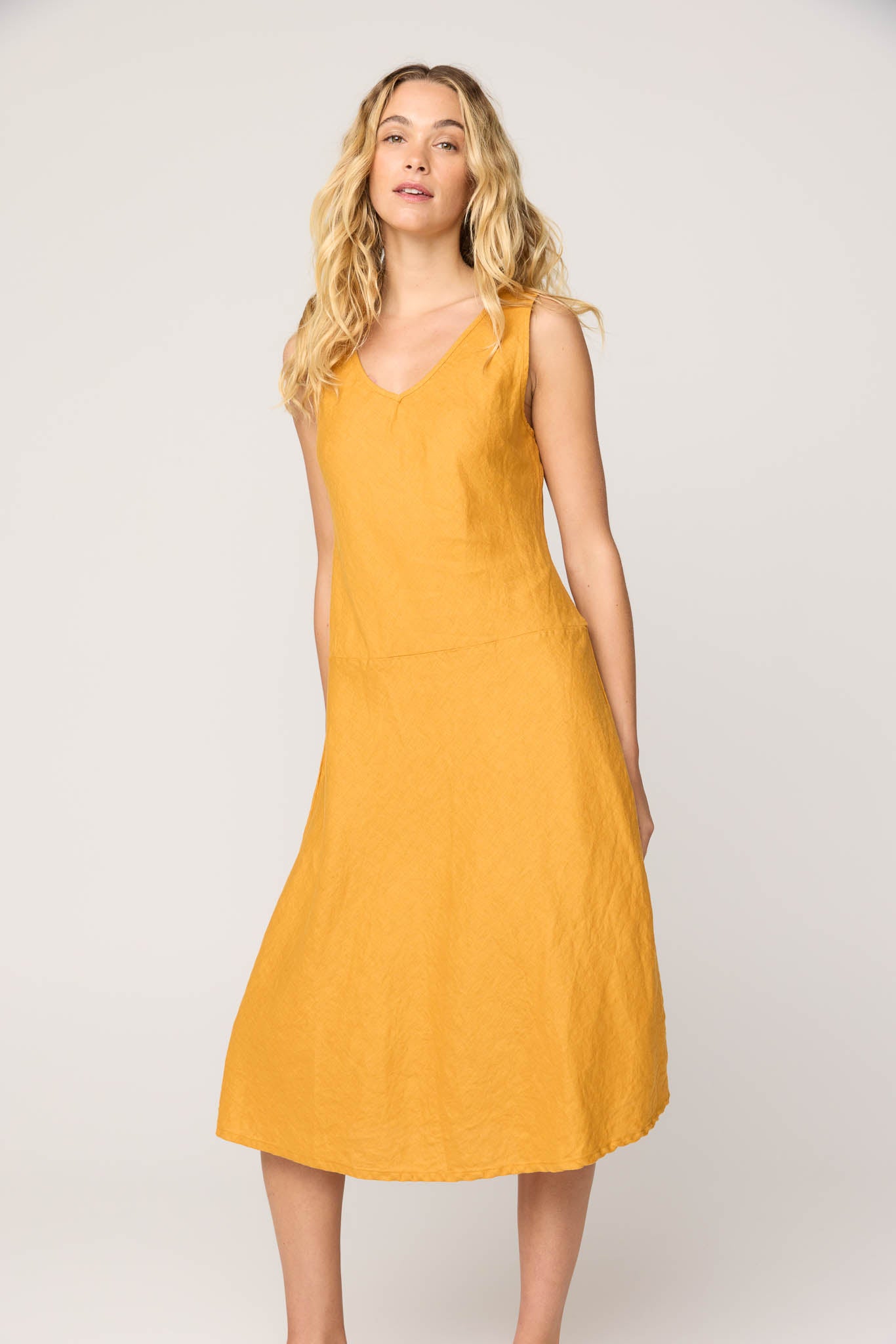 PALM BIAS DRESS - HONEY