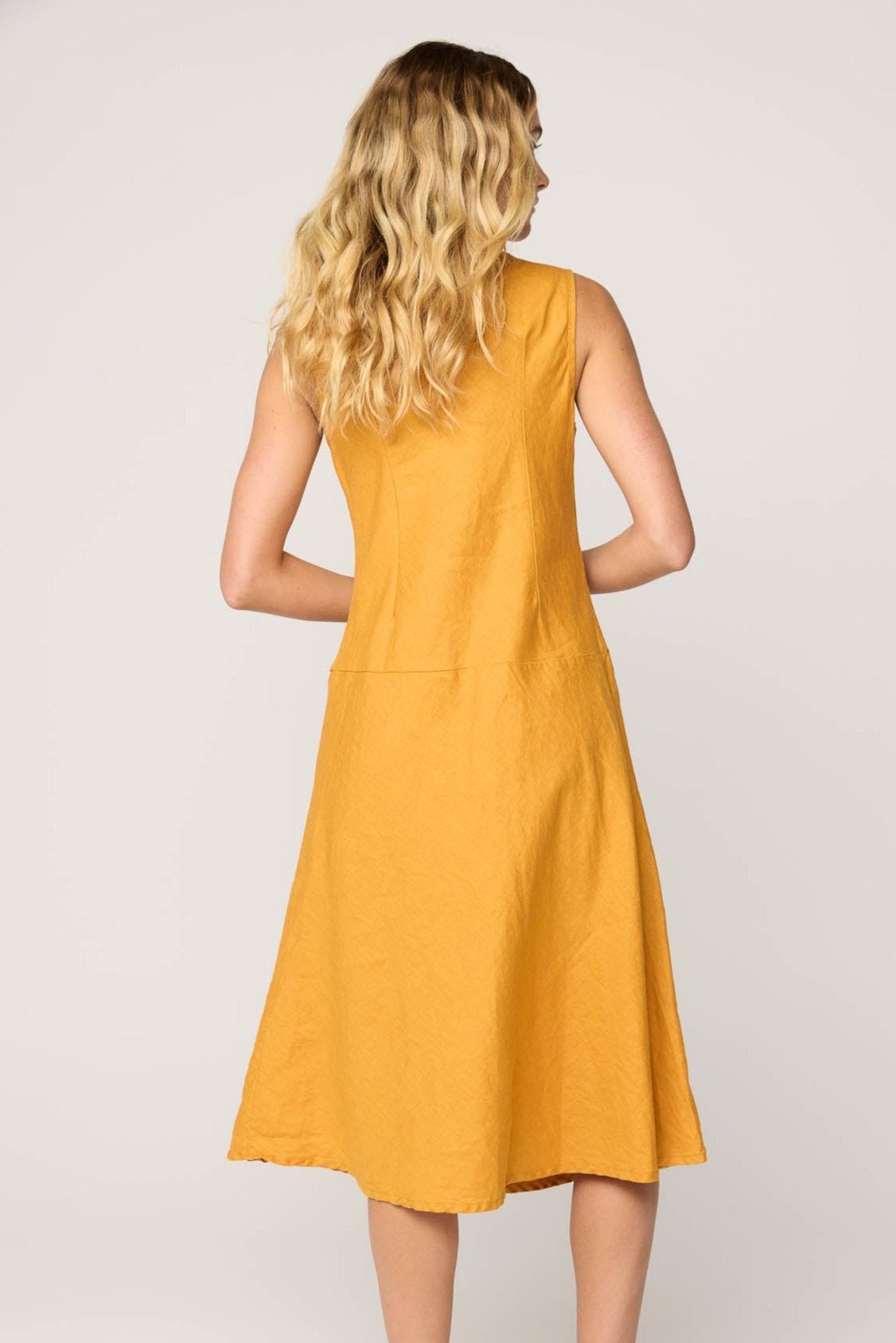 PALM BIAS DRESS - HONEY