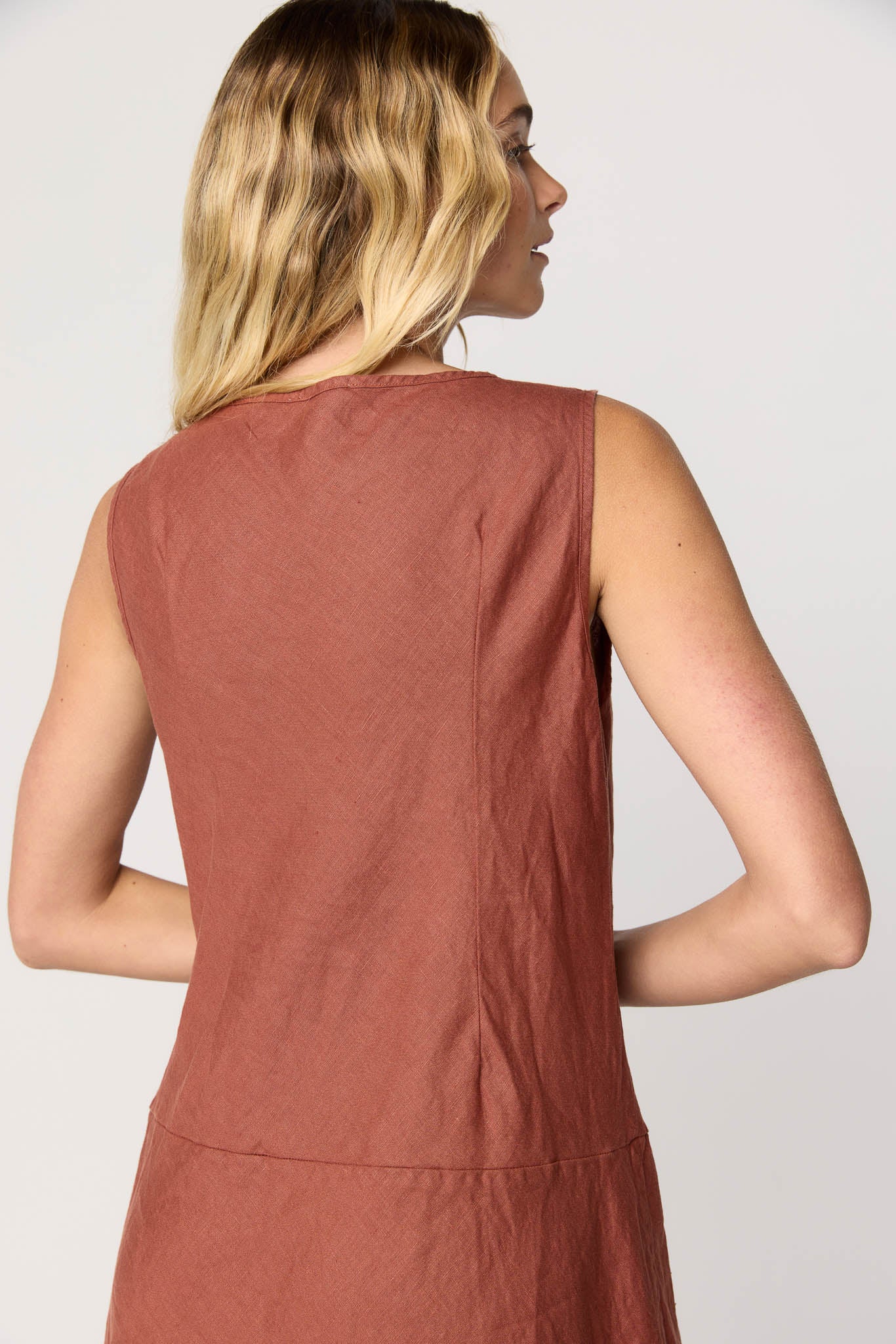 PALM BIAS DRESS - COPPER