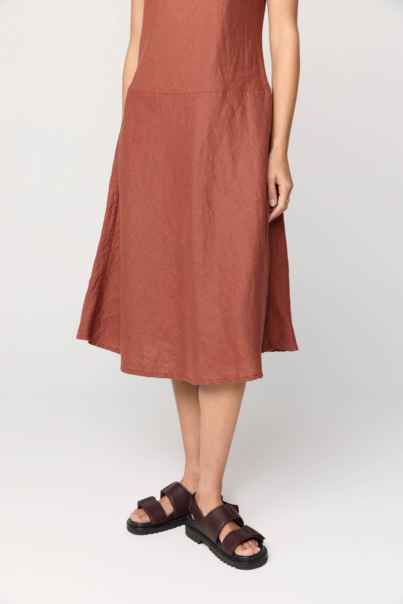 PALM BIAS DRESS - COPPER