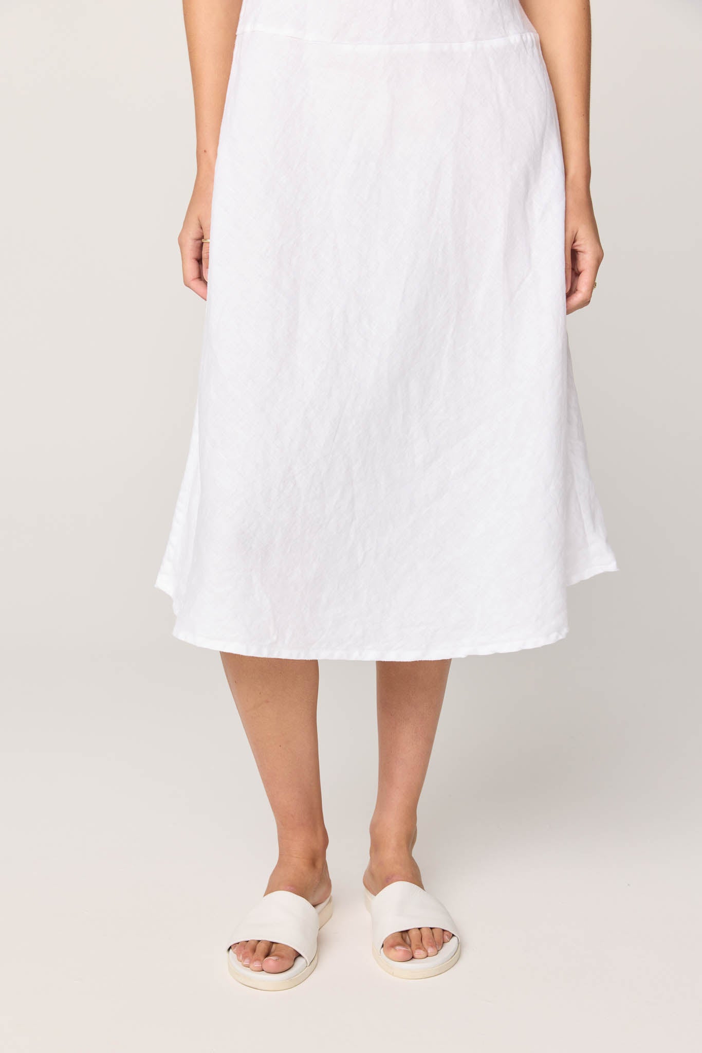 PALM BIAS DRESS - BLANC