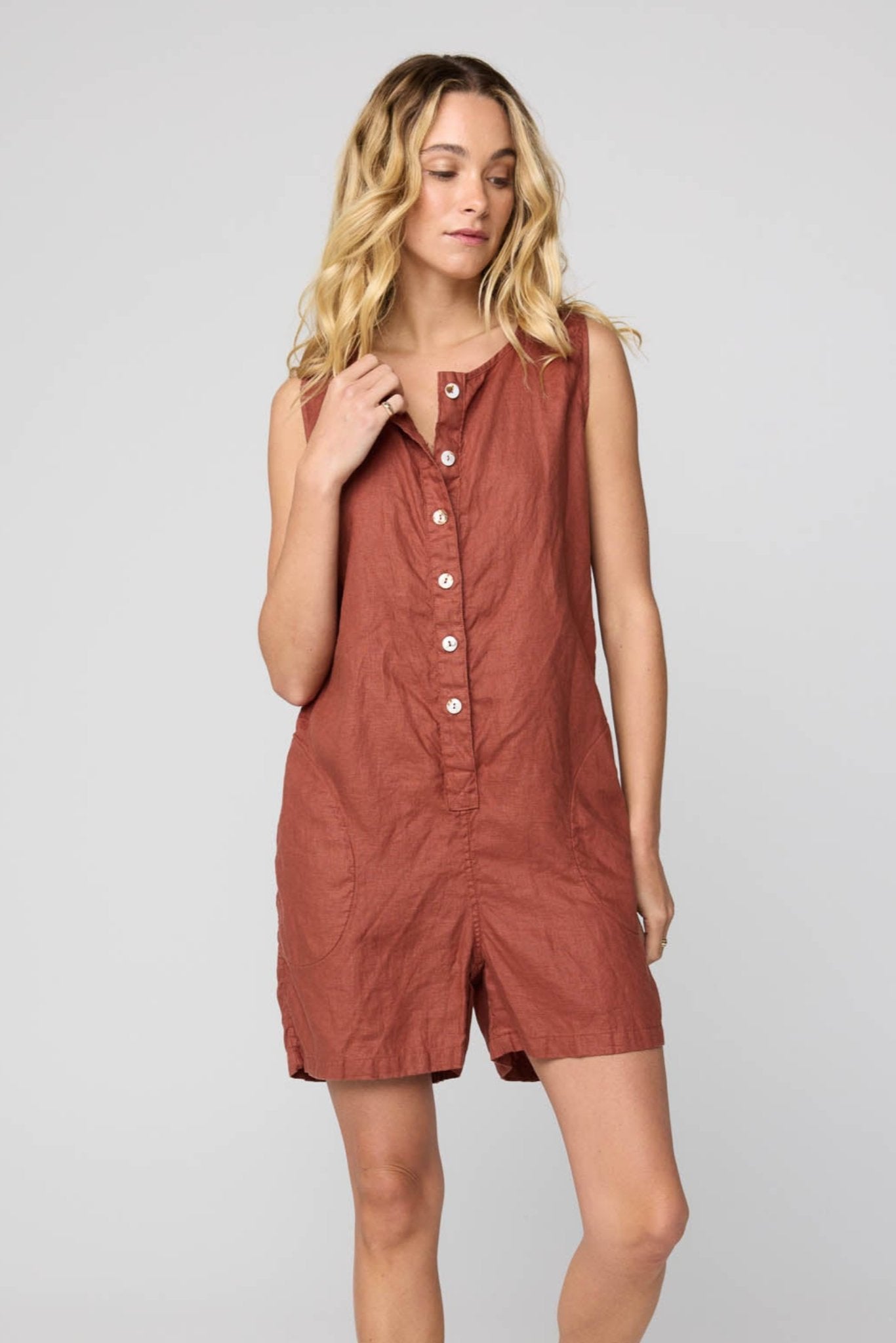 PALM JUMPSUIT - COPPER