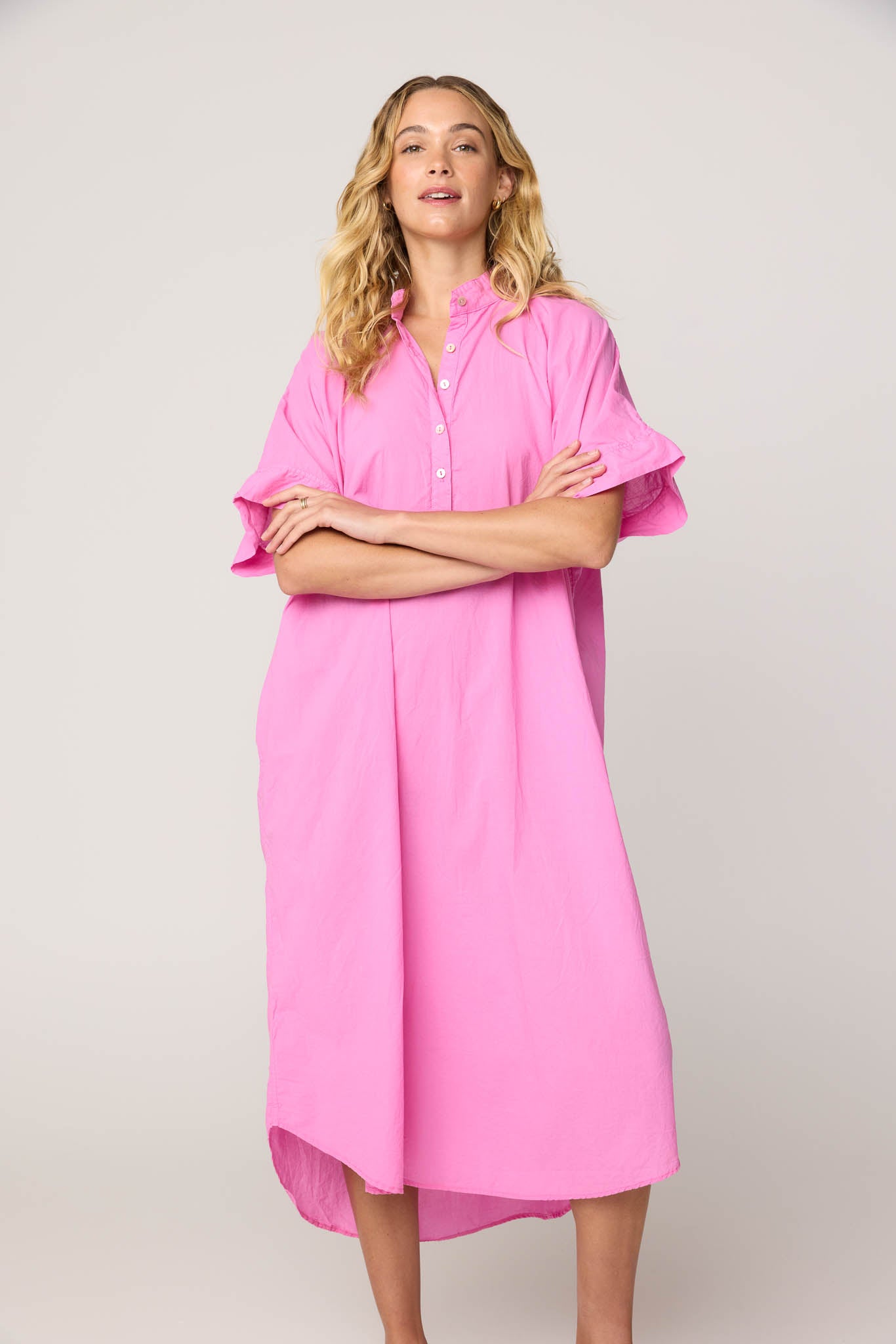 AVERY SHIRT DRESS - WATERMELON