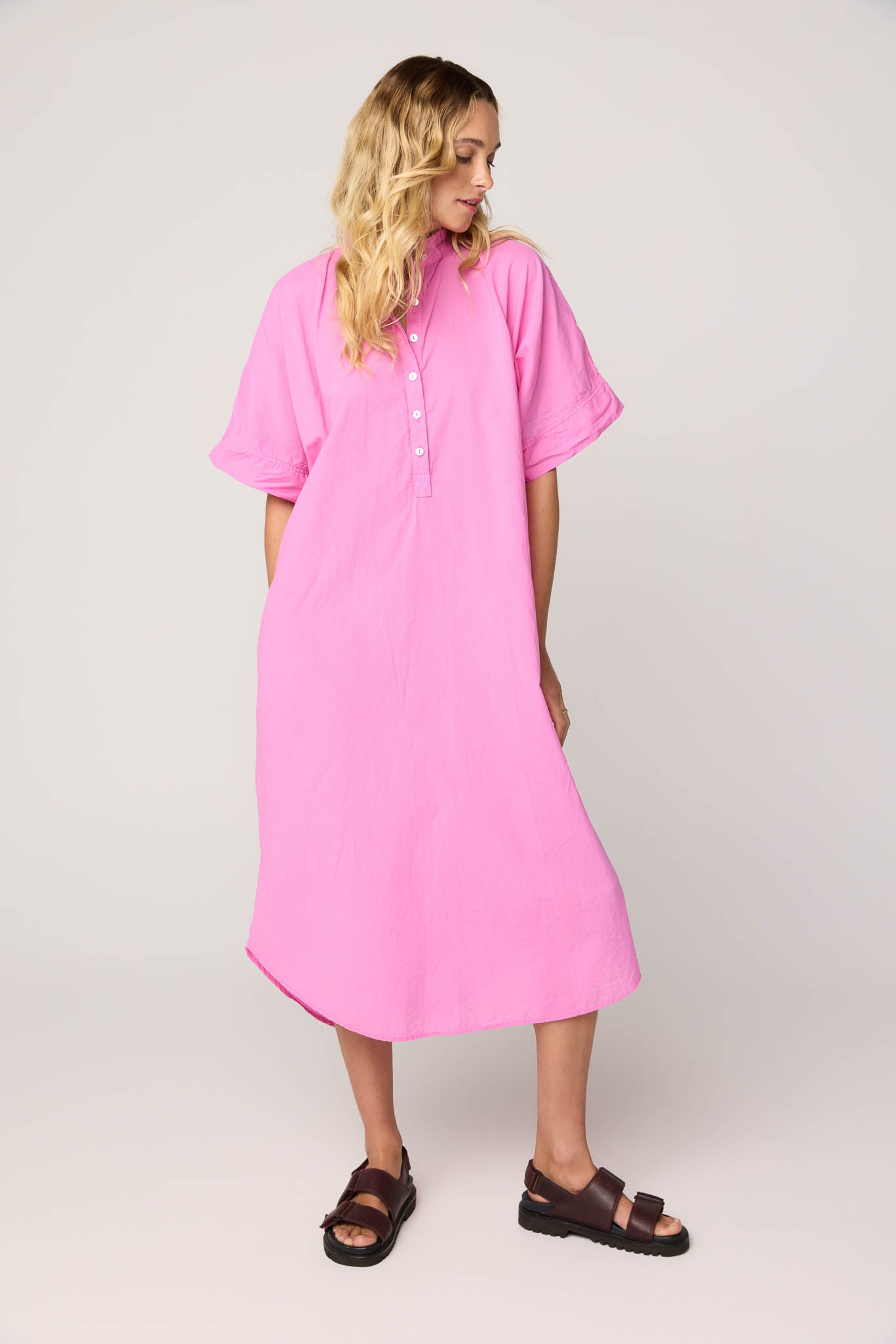 AVERY SHIRT DRESS - WATERMELON