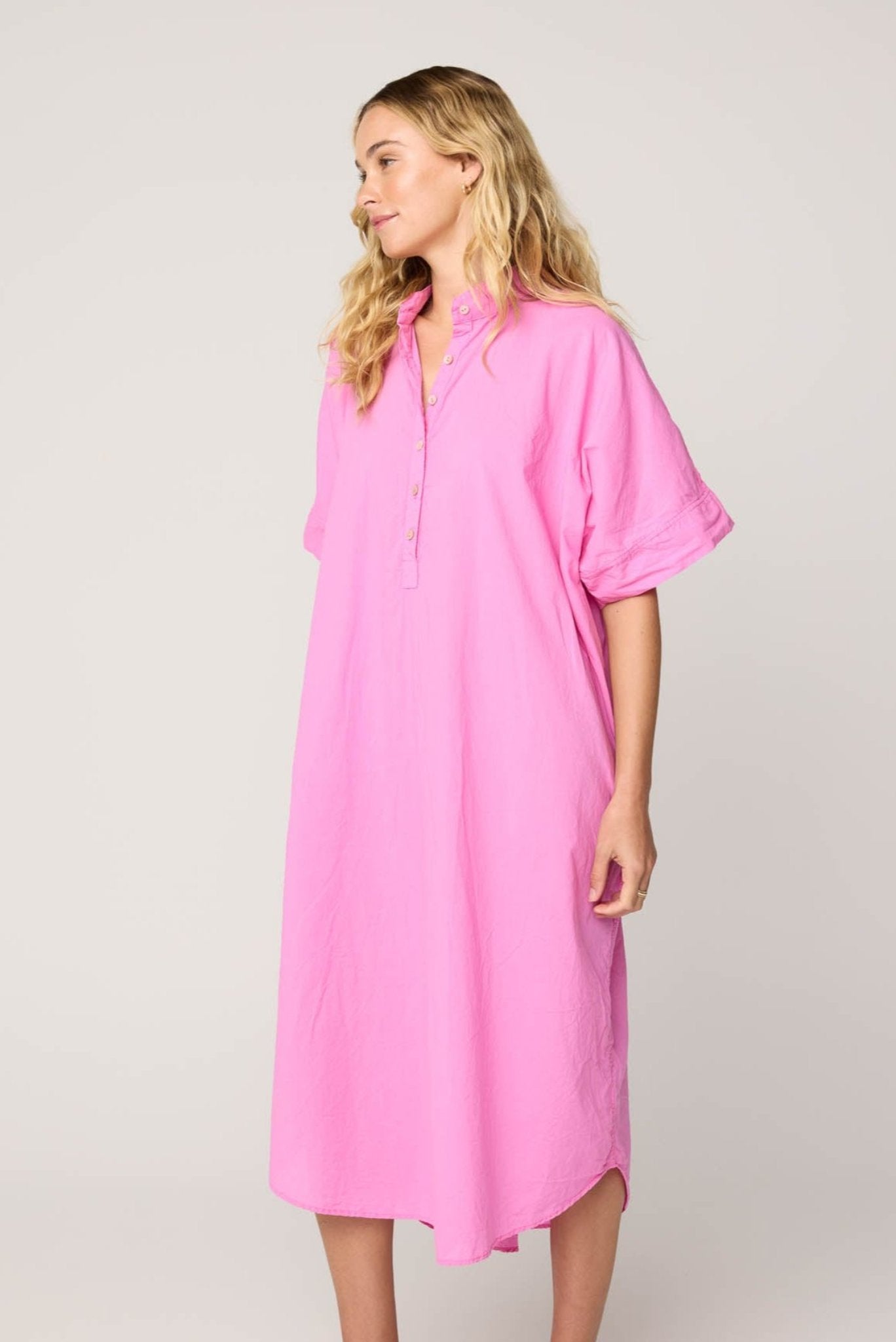 AVERY SHIRT DRESS - WATERMELON