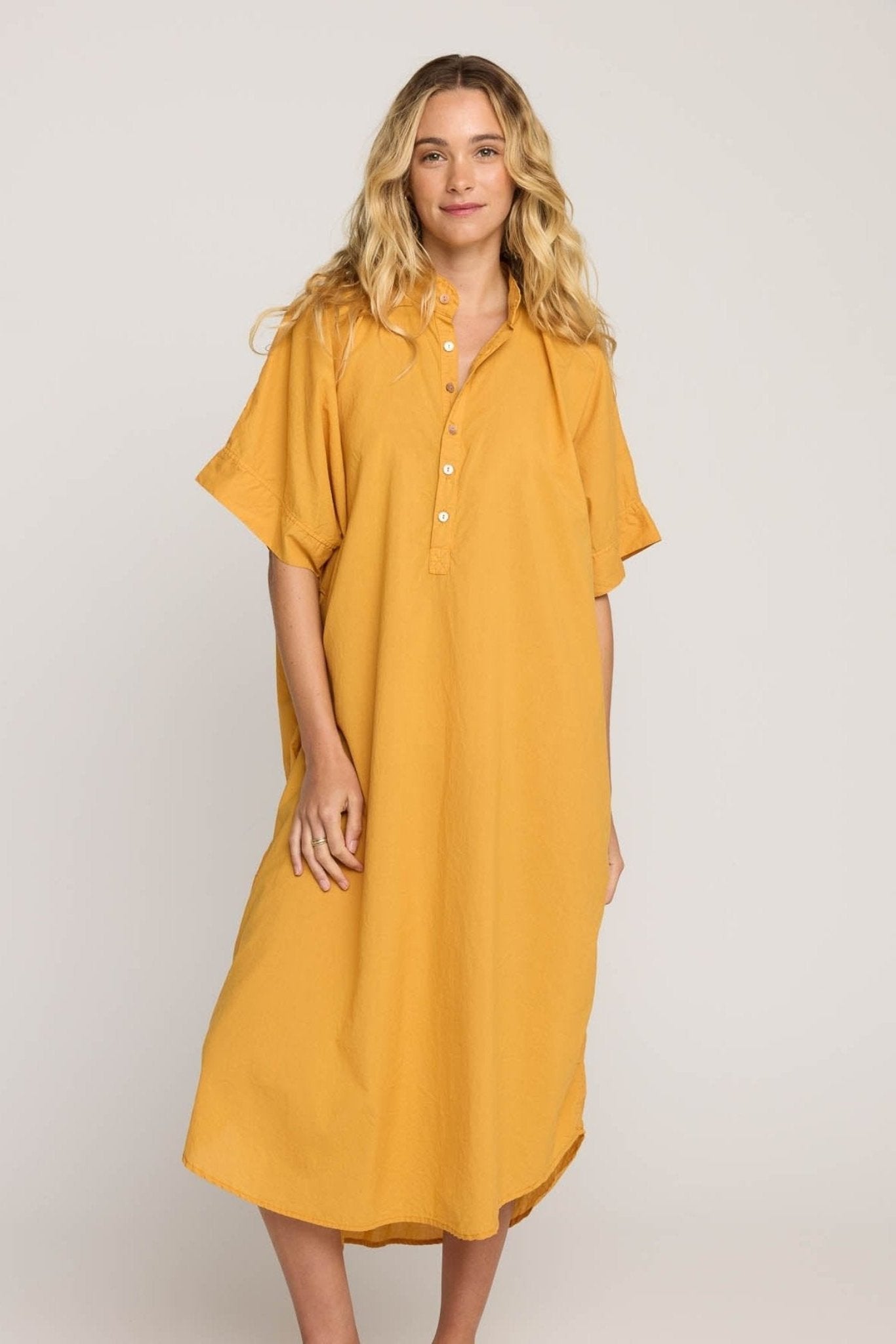 AVERY SHIRT DRESS - HONEY