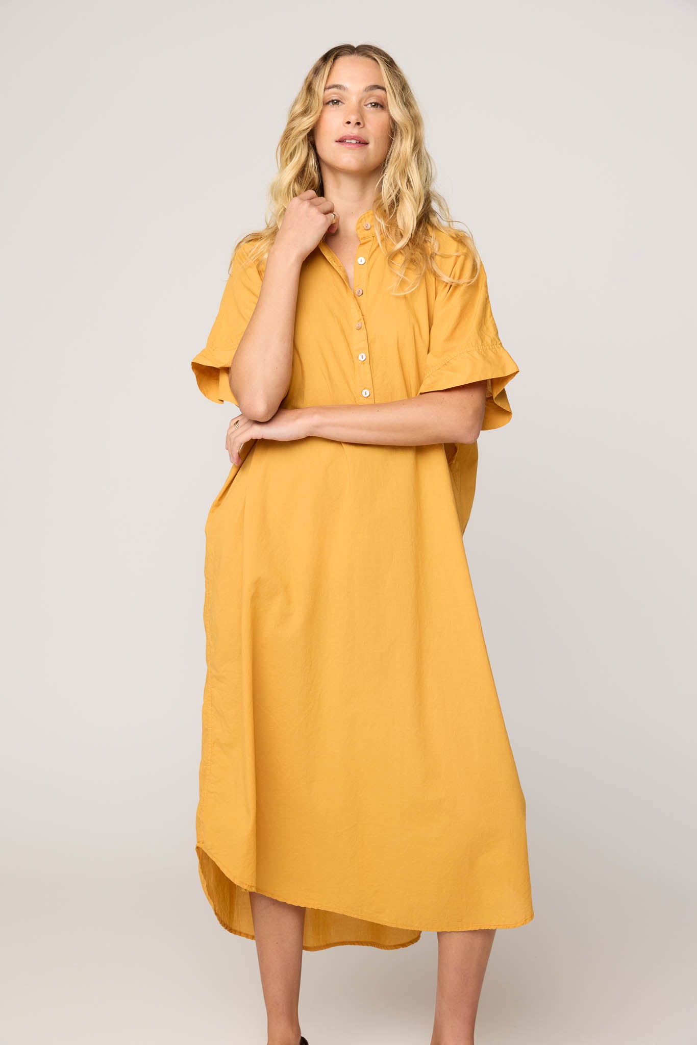 AVERY SHIRT DRESS - HONEY