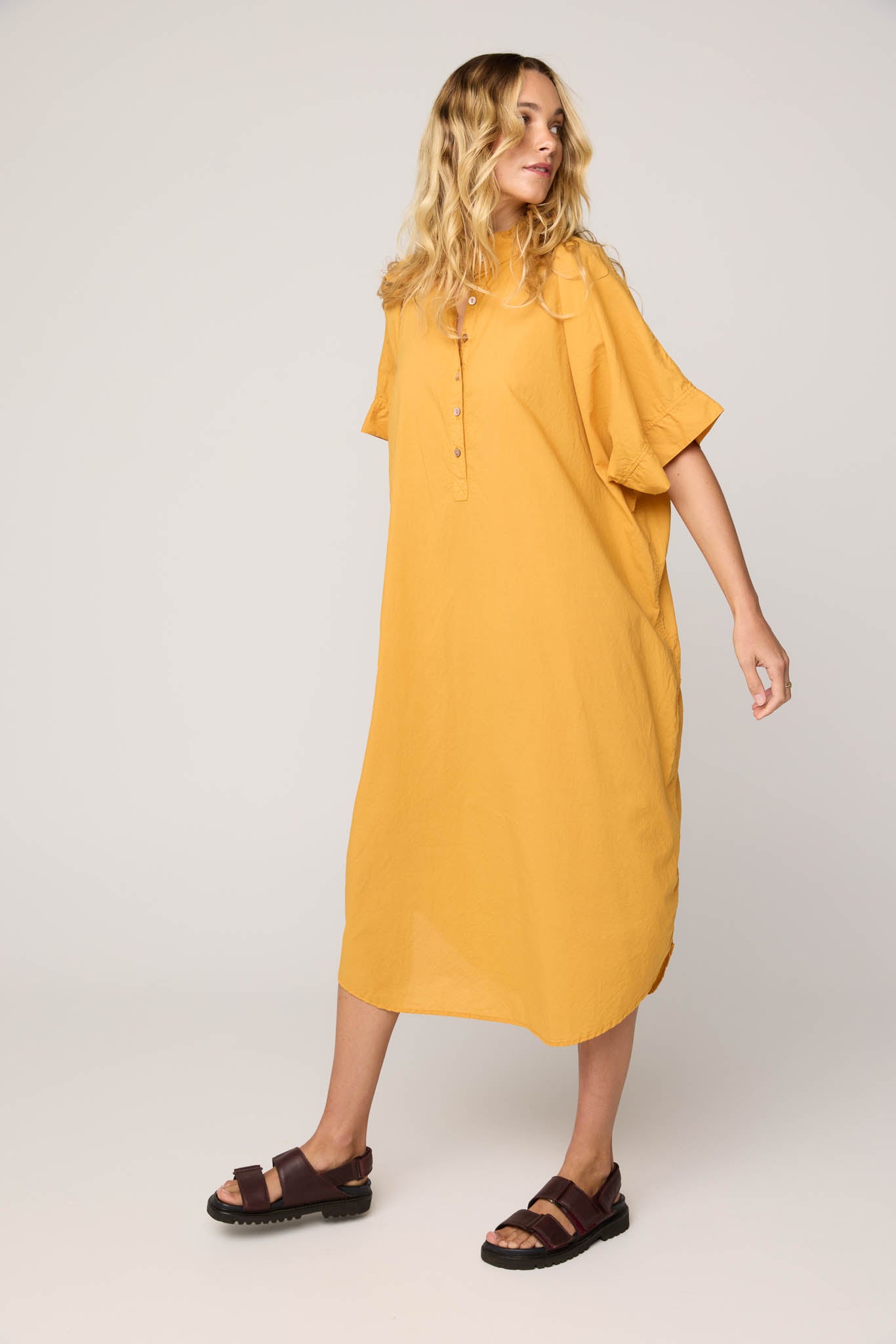 AVERY SHIRT DRESS - HONEY