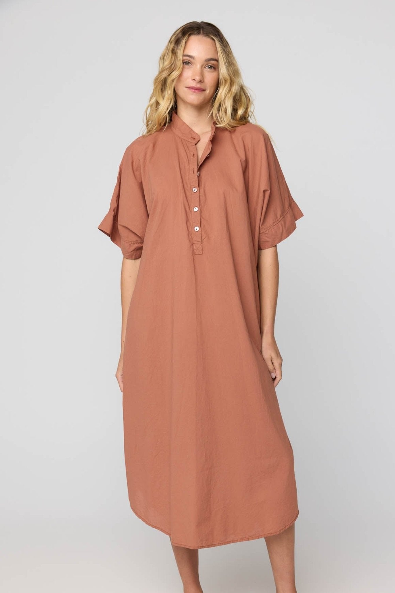 AVERY SHIRT DRESS - COPPER