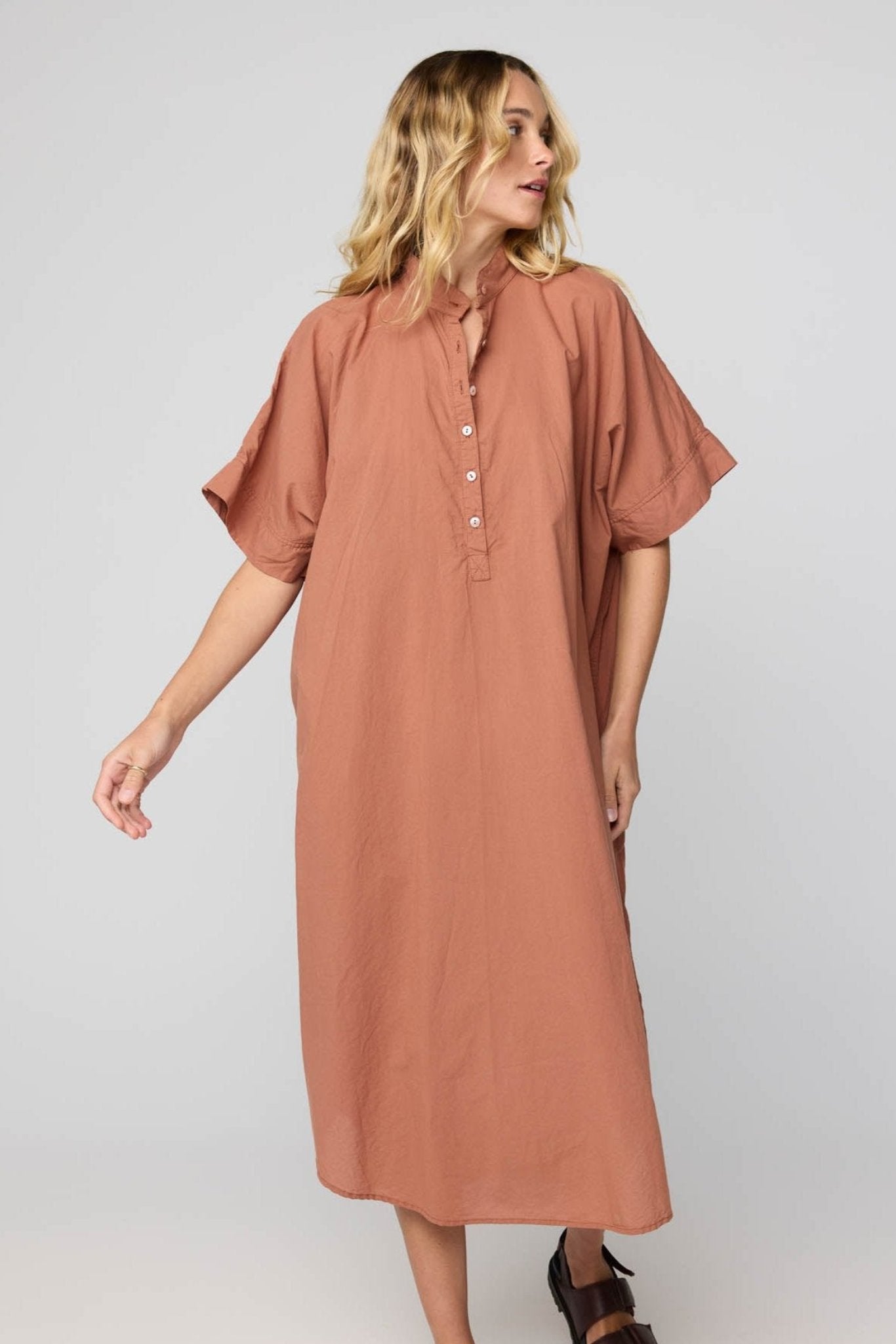 AVERY SHIRT DRESS - COPPER