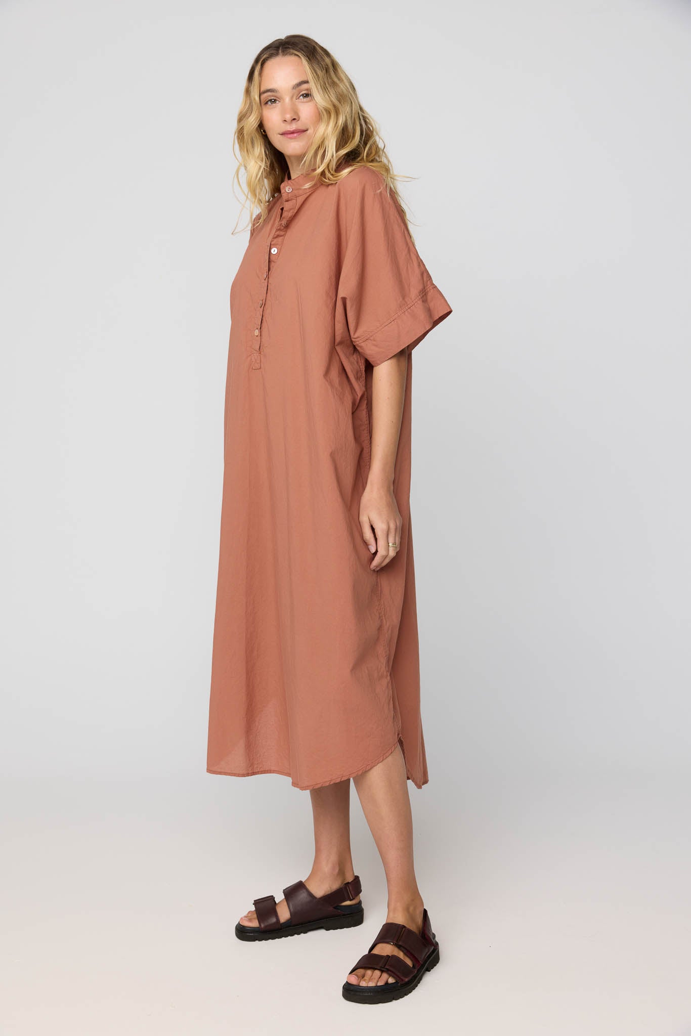 AVERY SHIRT DRESS - COPPER