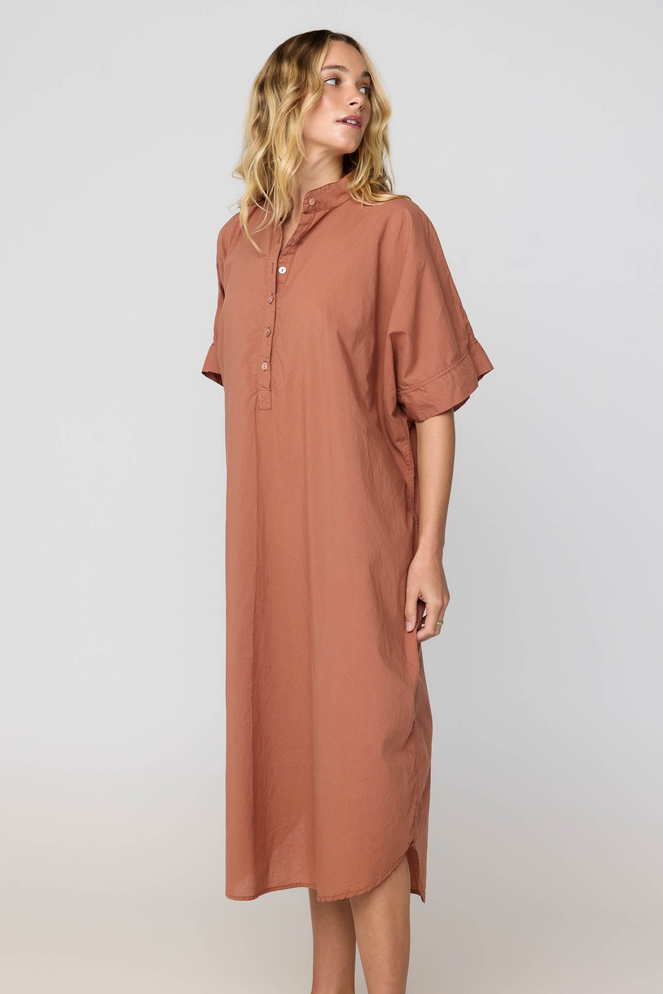 AVERY SHIRT DRESS - COPPER