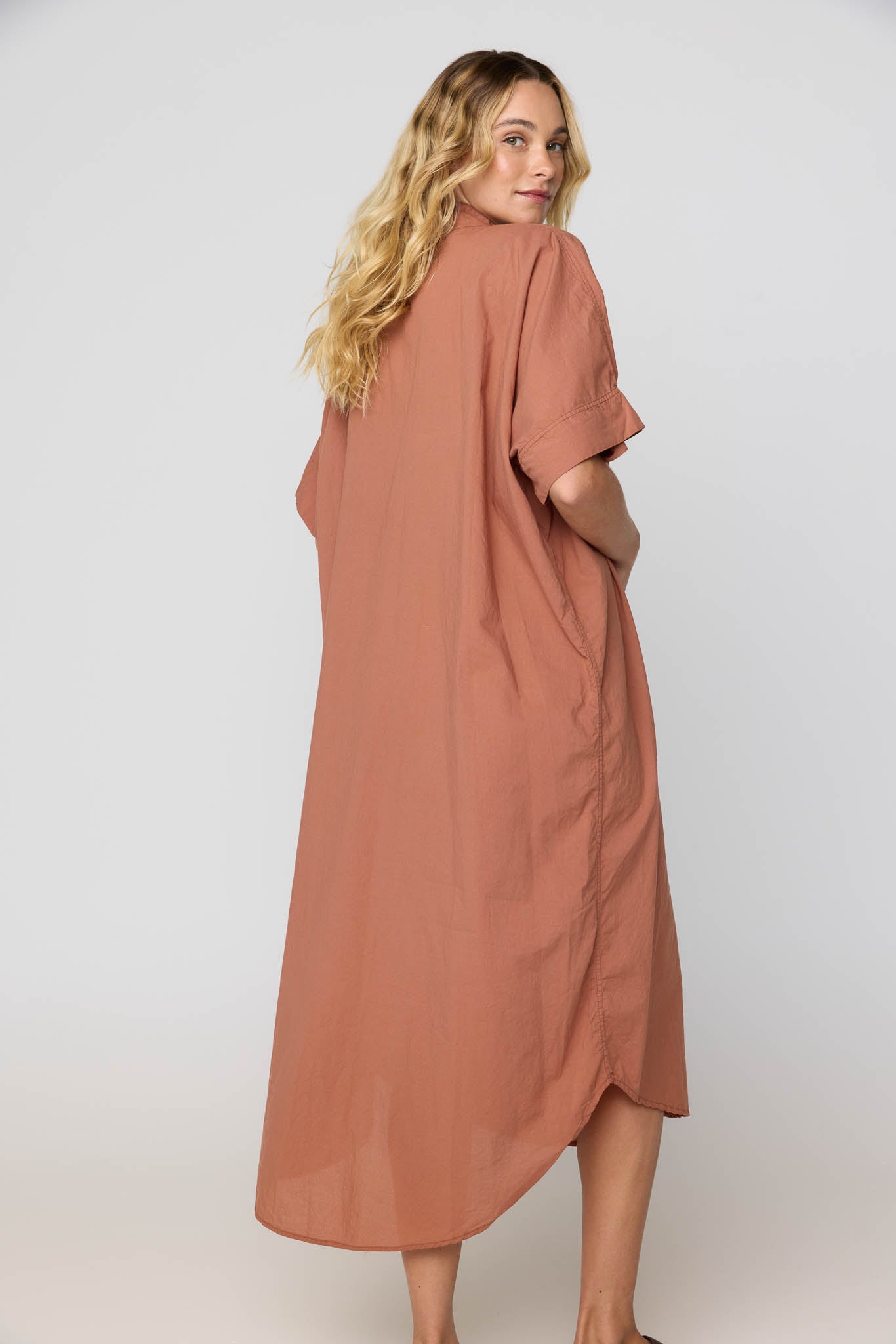 AVERY SHIRT DRESS - COPPER