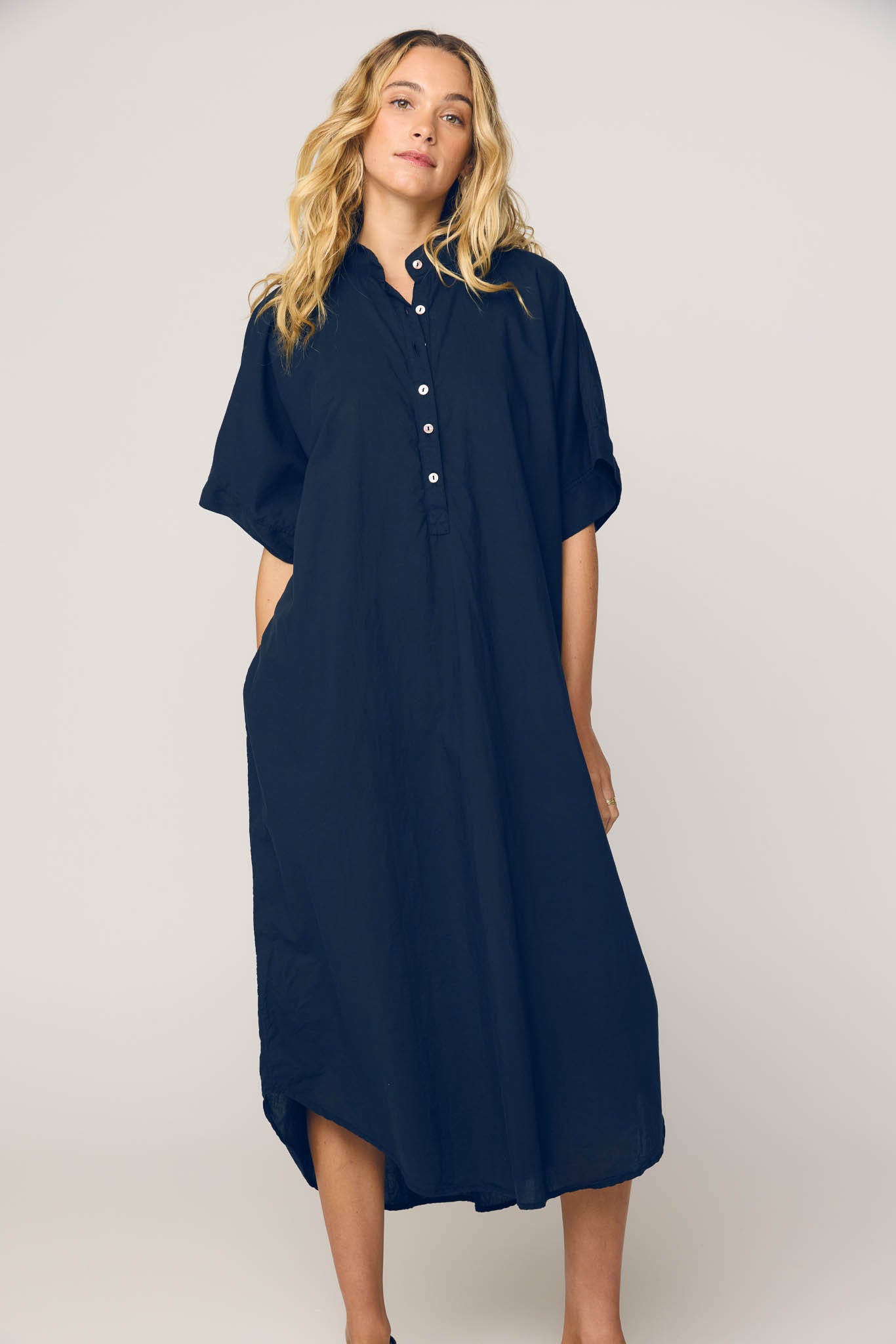 AVERY SHIRT DRESS - DARK NAVY