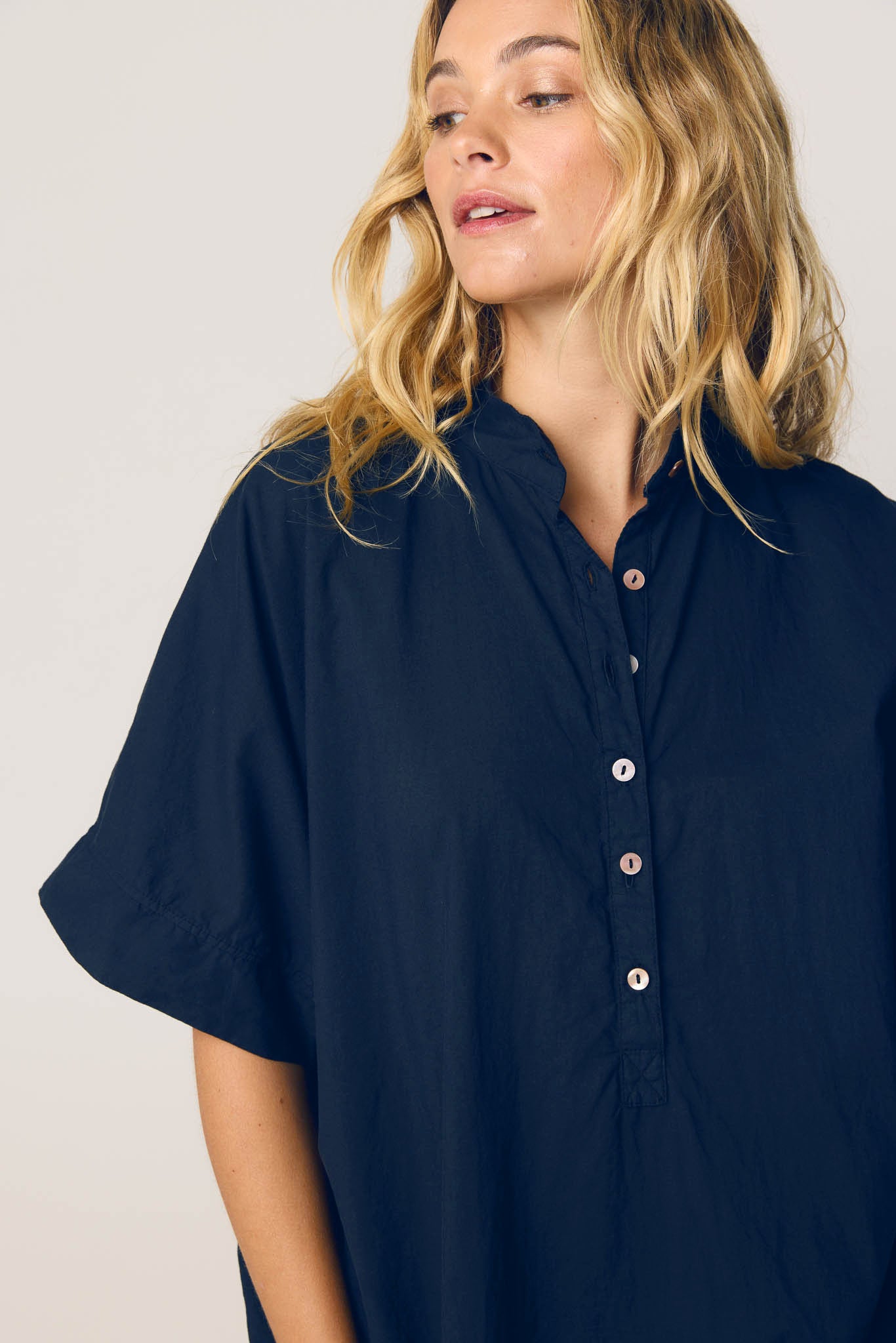 AVERY SHIRT DRESS - DARK NAVY