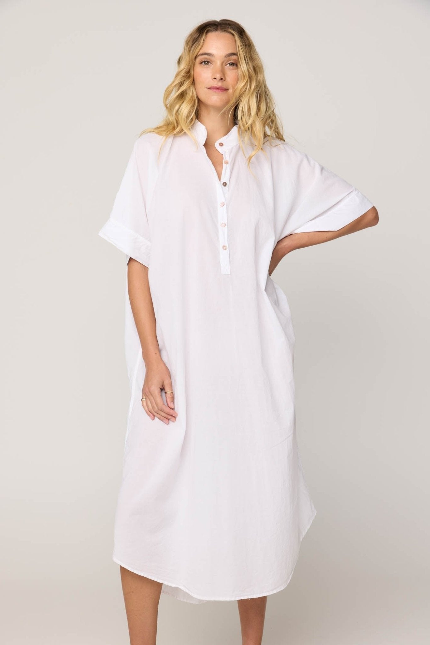 AVERY SHIRT DRESS - BLANC