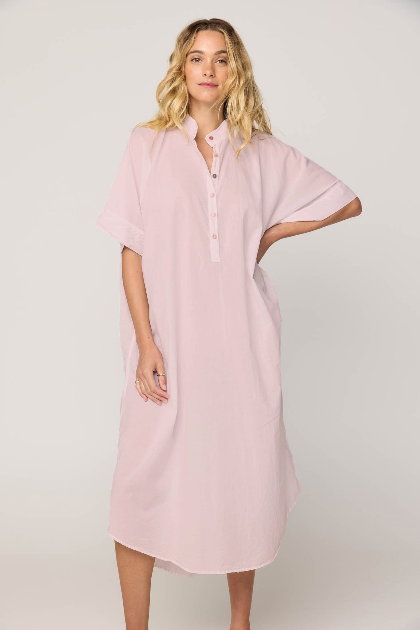 AVERY SHIRT DRESS - ROSY BROWN
