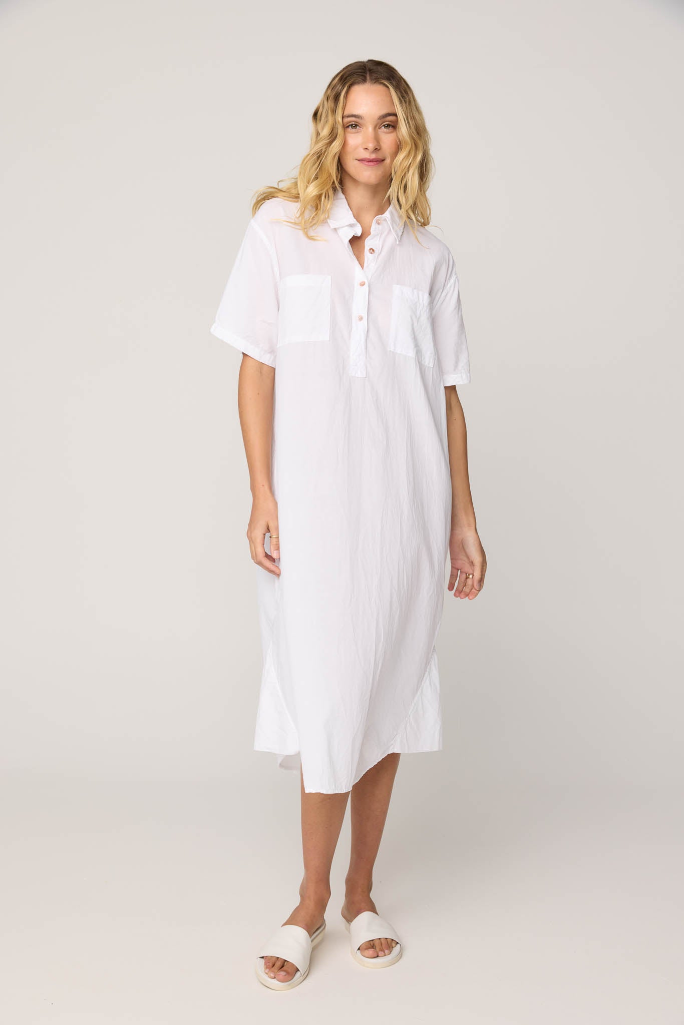 LALA SHIRT DRESS - BLANC