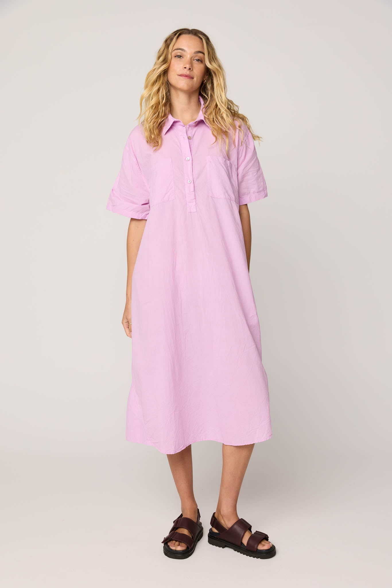 LALA SHIRT DRESS - PASTEL PINK