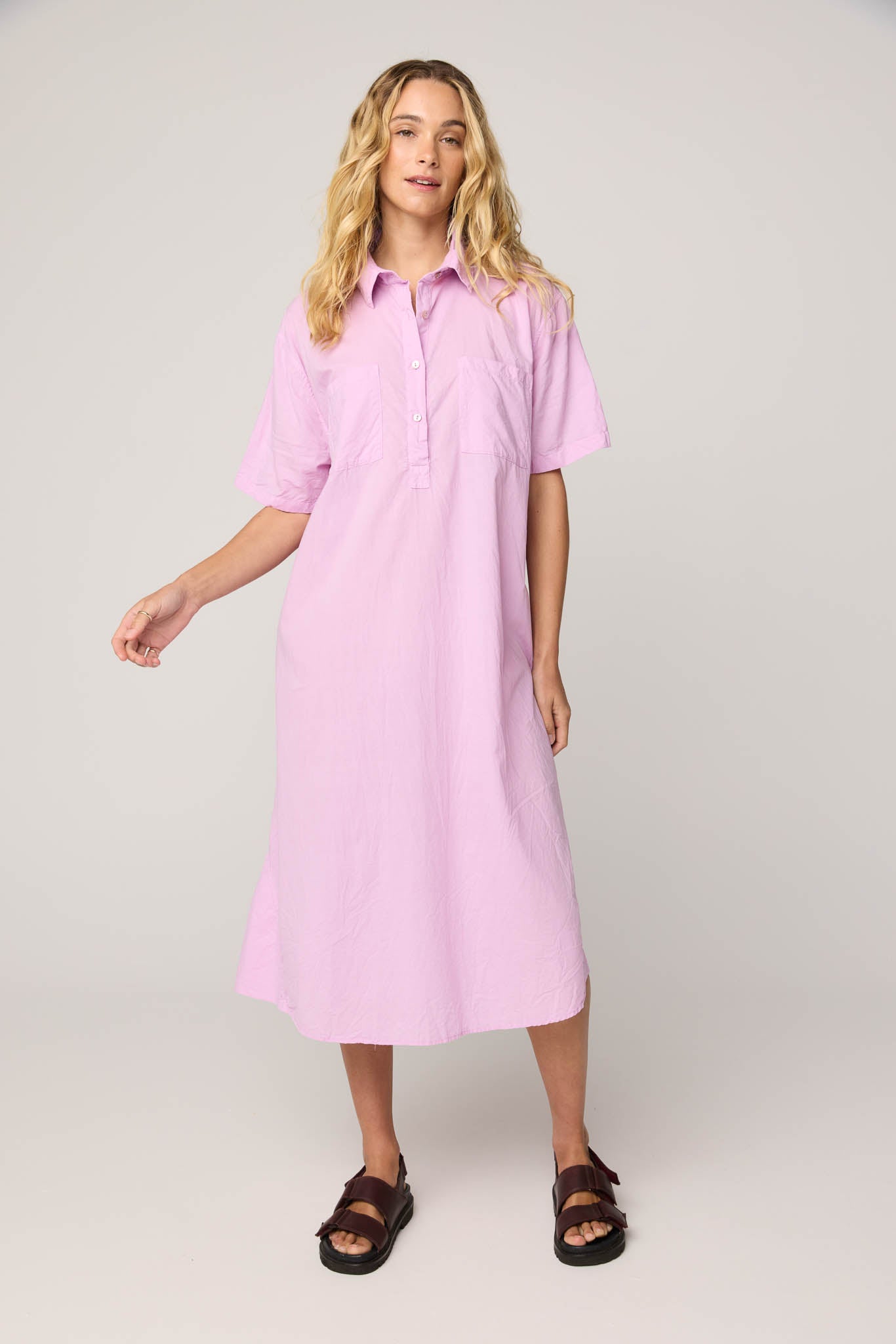 LALA SHIRT DRESS - PASTEL PINK