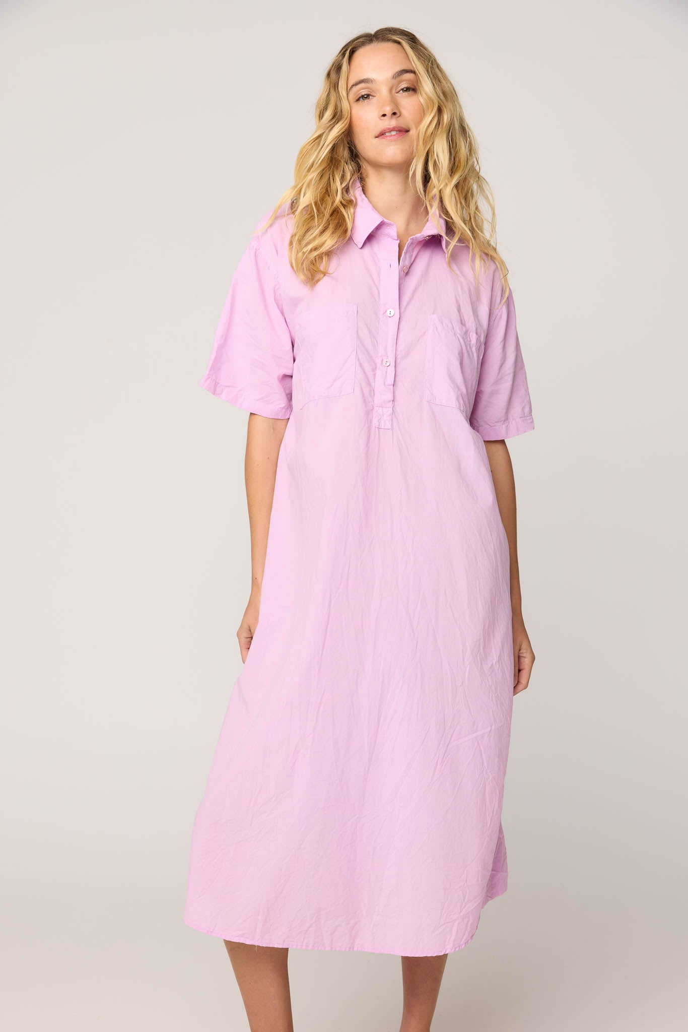 LALA SHIRT DRESS - PASTEL PINK