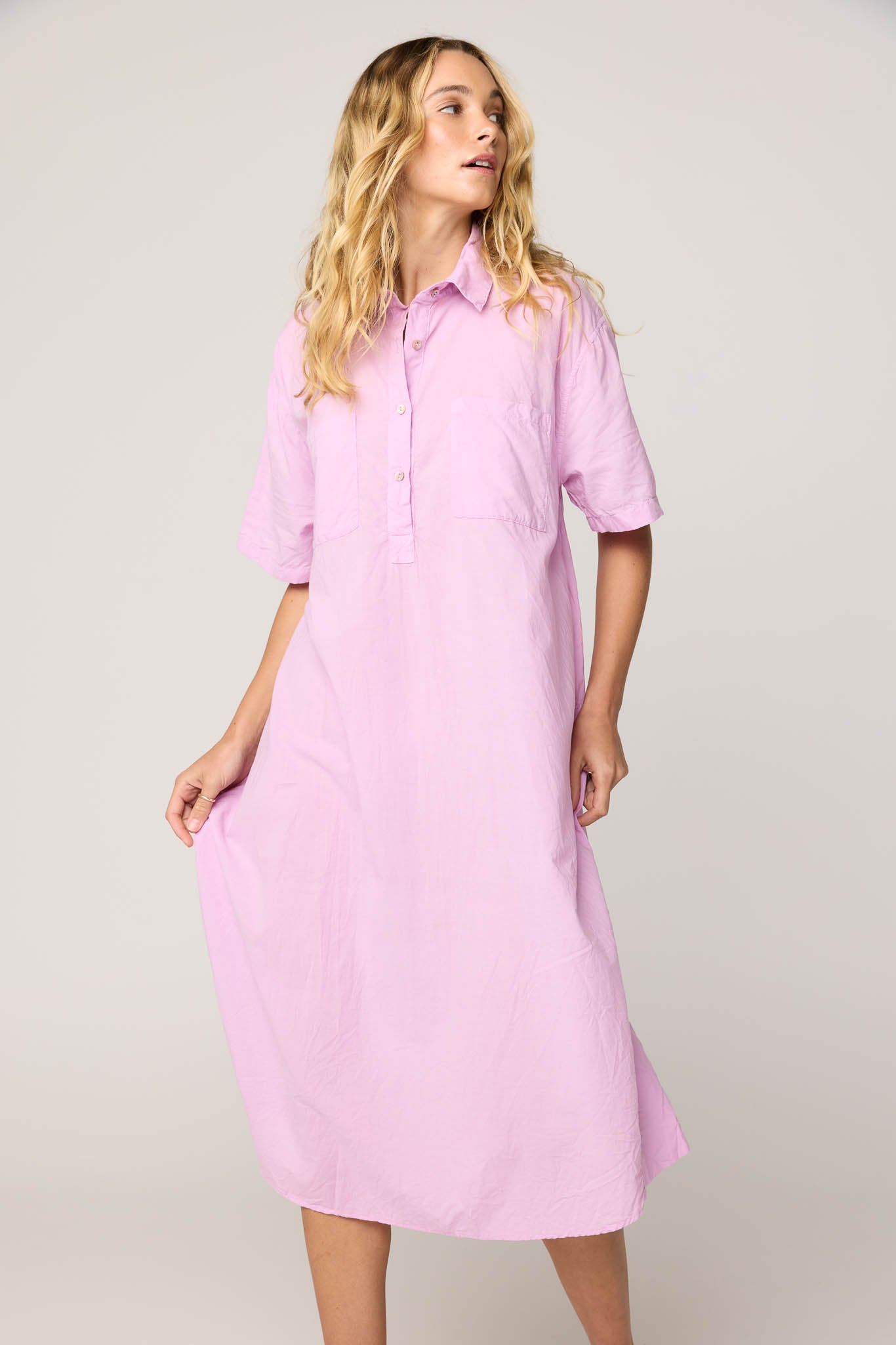 LALA SHIRT DRESS - PASTEL PINK