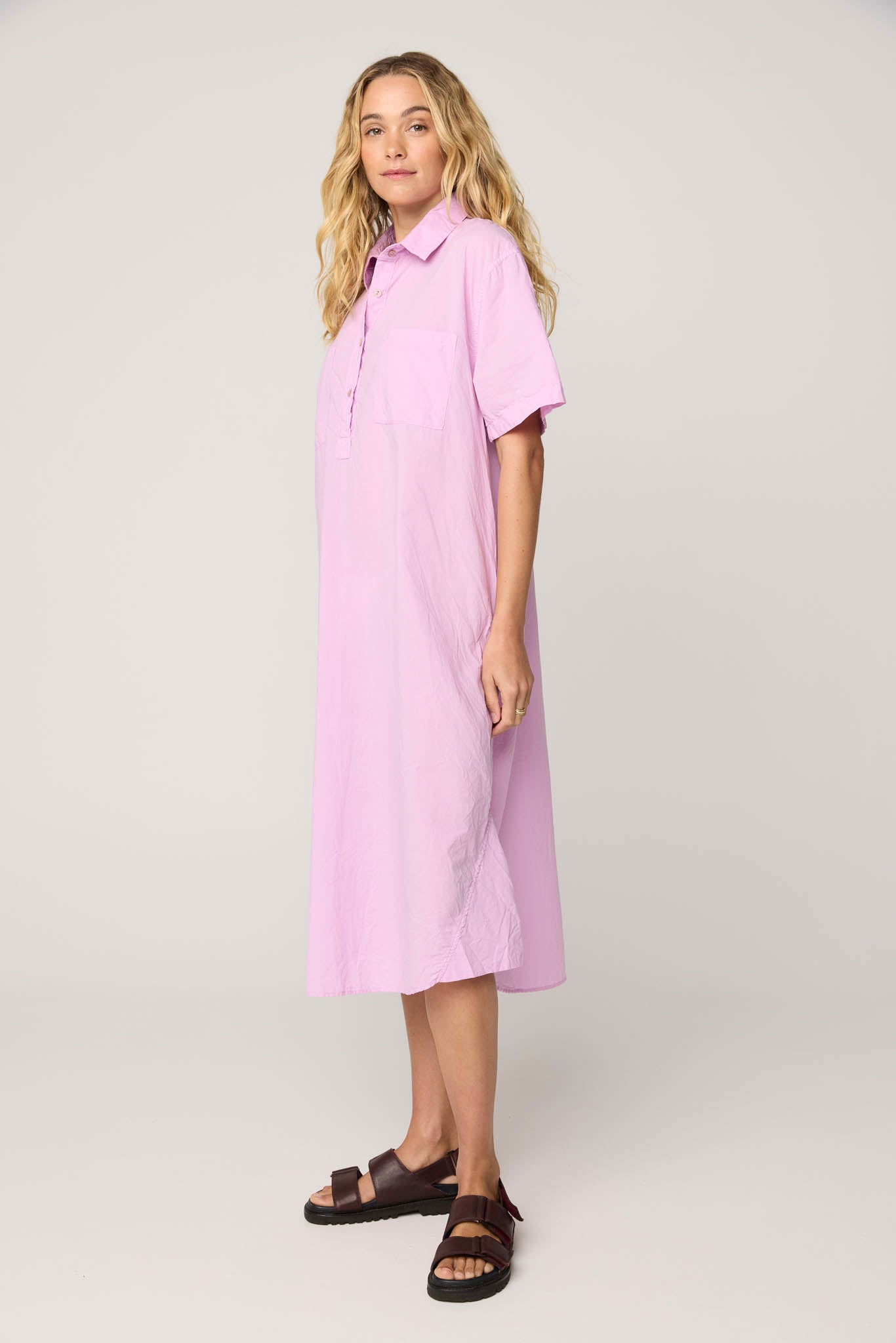 LALA SHIRT DRESS - PASTEL PINK